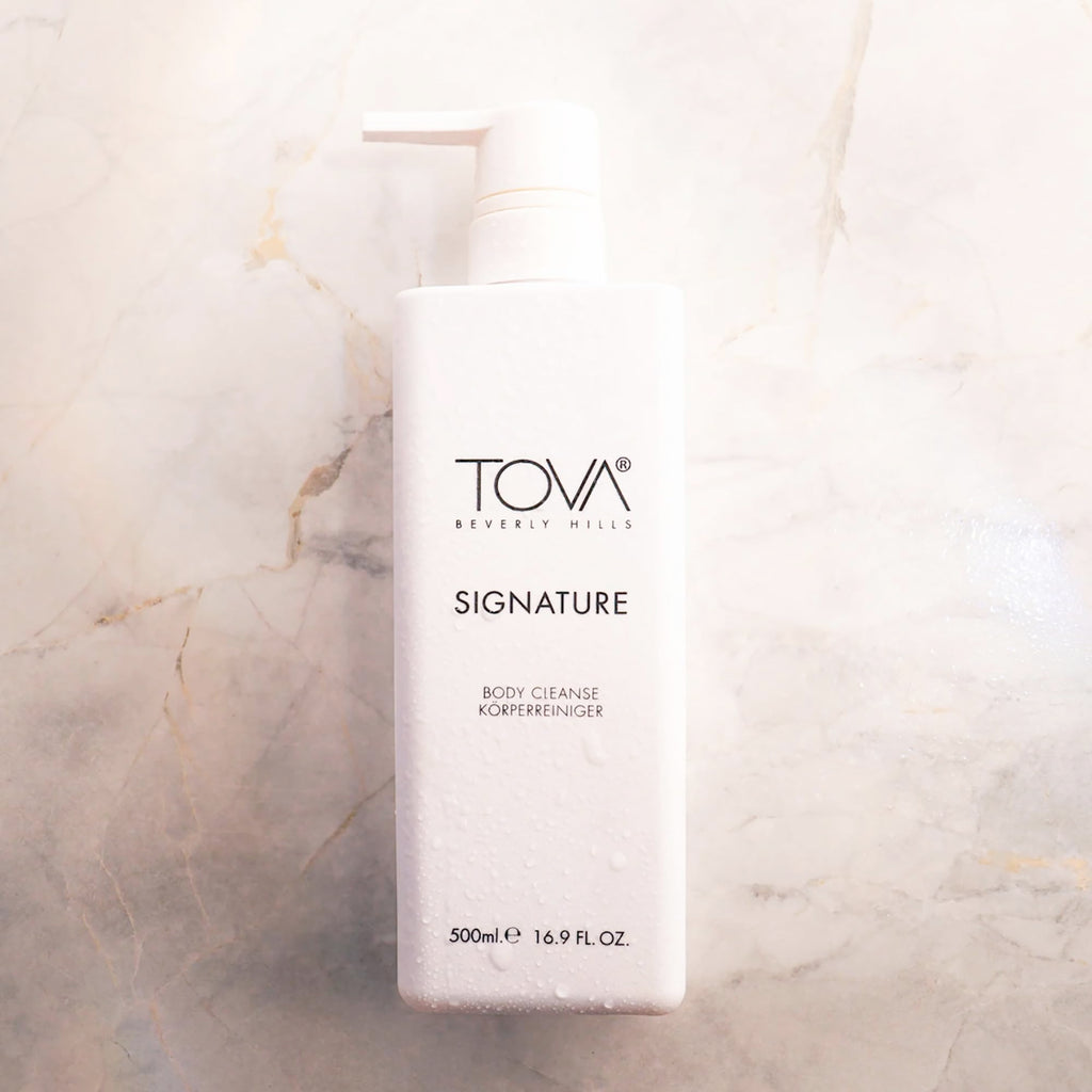 Tova Signature Body Cleanse with Pump – Moisturizing Floral Shower Gel (Cornflower & Sea Fennel) | USA-Made & Cruelty-Free | 16.9 oz