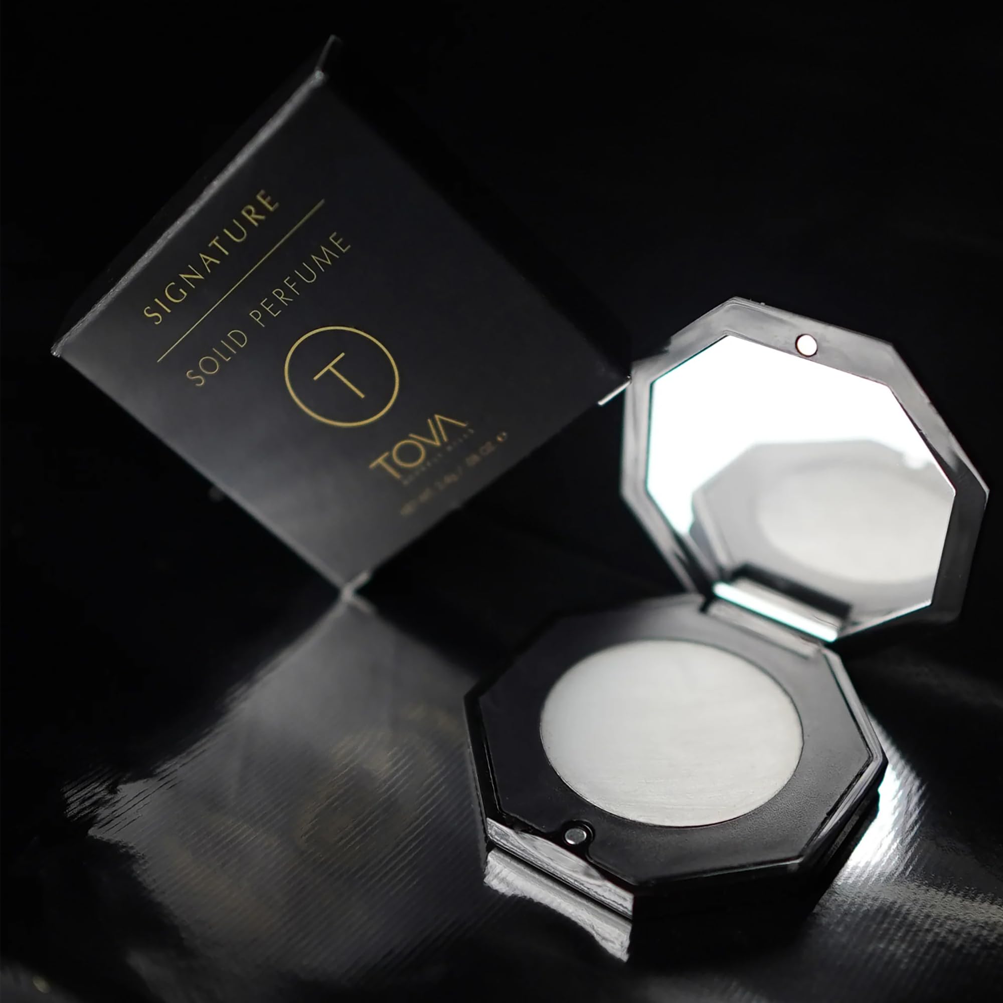 Tova Signature Solid Perfume Compact – Fresh Bergamot Jasmine Musk | USA-Made & Cruelty-Free | 2.4 g