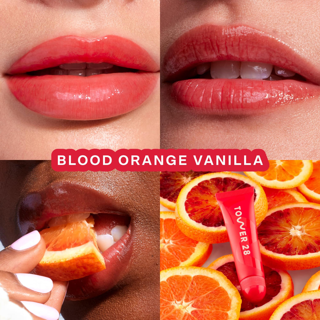 Tower 28 LipSoftie Tinted Lip Balm Treatment — Hydrating Glossy Balm + Overnight Lip Mask (Blood Orange Vanilla, 0.38 oz)