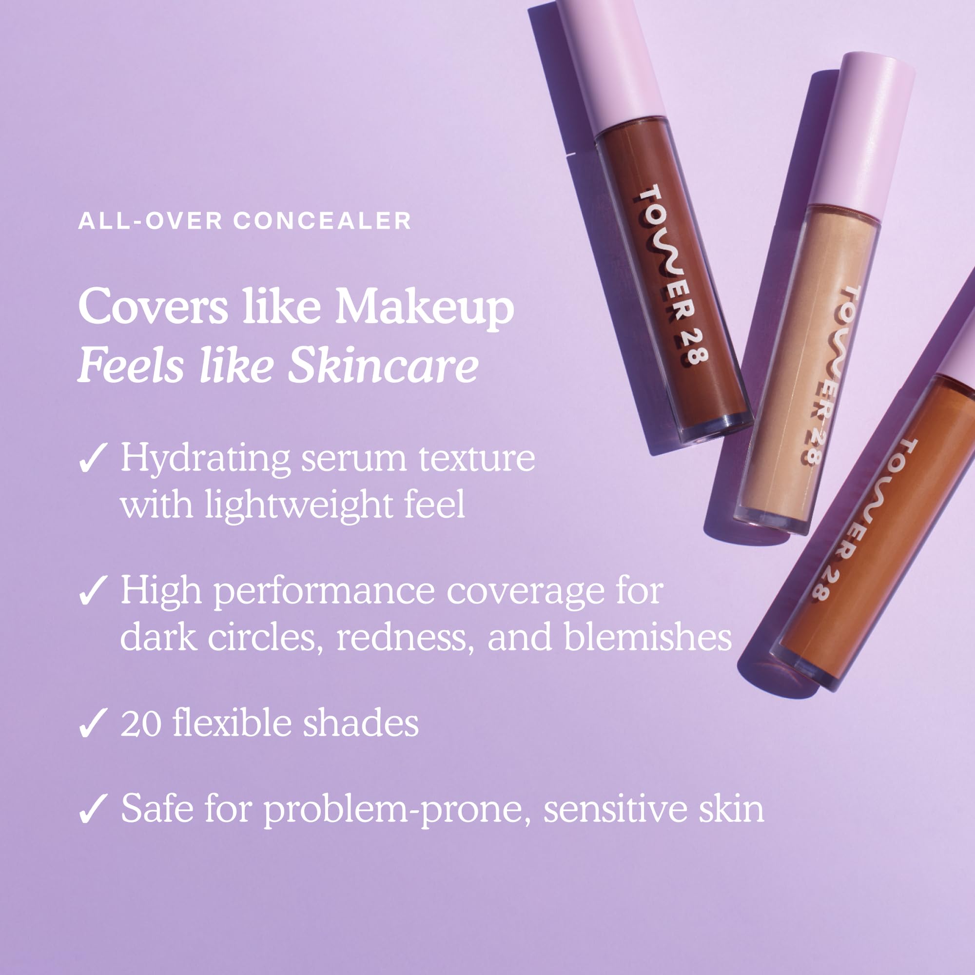 Tower 28 Swipe Serum Concealer - Hydrating Medium Coverage + Under Eye Brightener