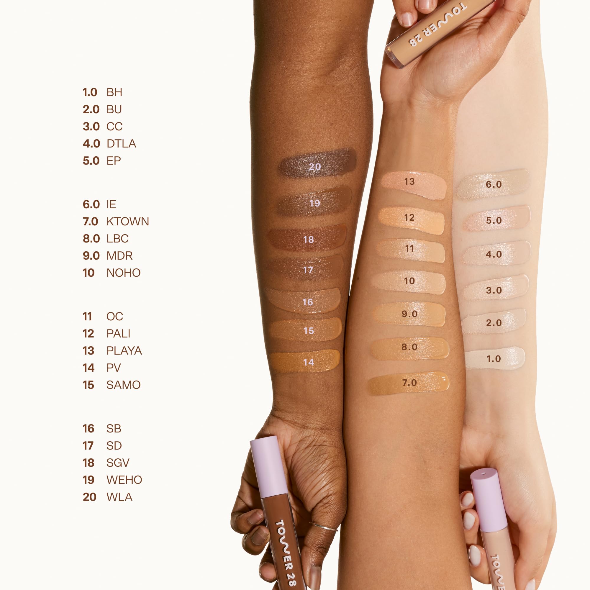 Tower 28 Swipe Serum Concealer — Hydrating Medium-to-Full Coverage with Hyaluronic Acid & Centella, Shade 3.0 Light/Warm Peach (0.22 oz)