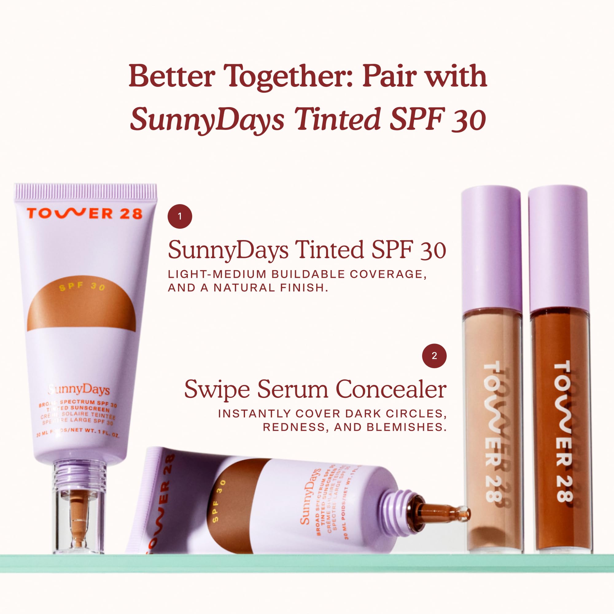 Tower 28 Swipe Serum Concealer - Hydrating Medium-Full Coverage (Shade 4.0 DTLA)