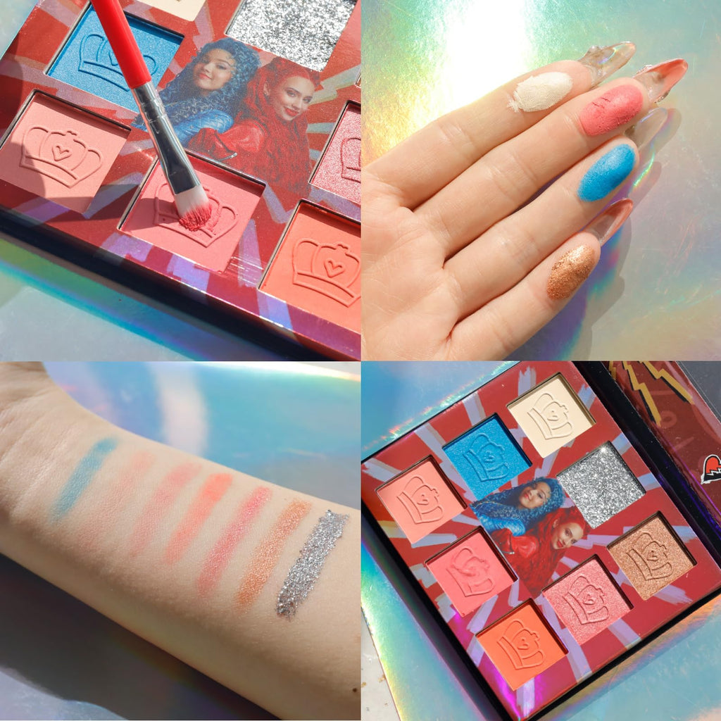 Townley Girl Descendants Rise of Red 8-Well Eyeshadow Palette – Shimmer & Pigment for Ages 8+