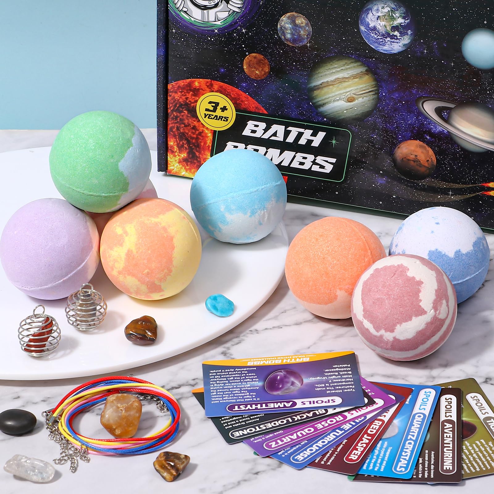 Toylink Galaxy Bath Bombs for Kids – 8 Pack Planets with Surprise Inside