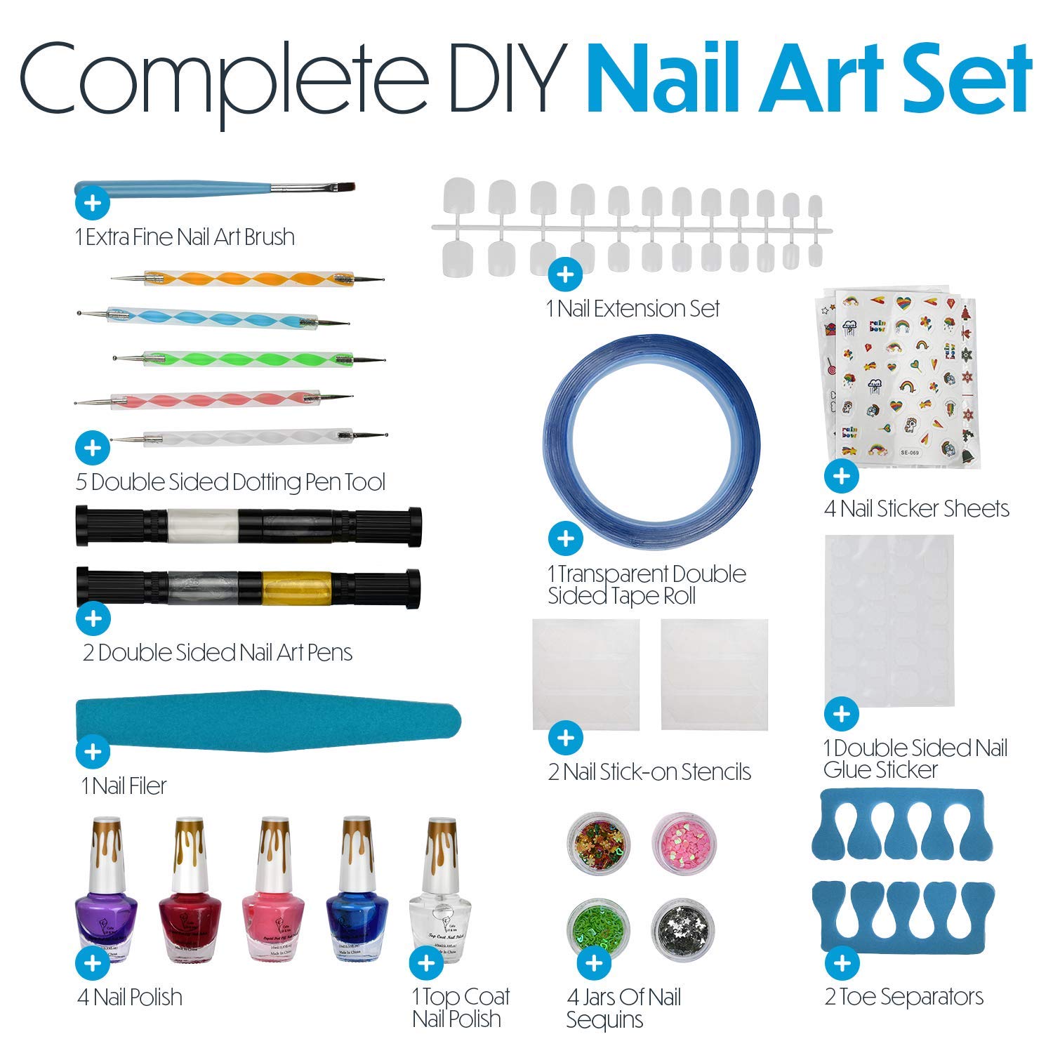 Toysical Nail Art Kit for Girls – Non-Toxic Nail Polish Set for Kids (Ages 6–12)