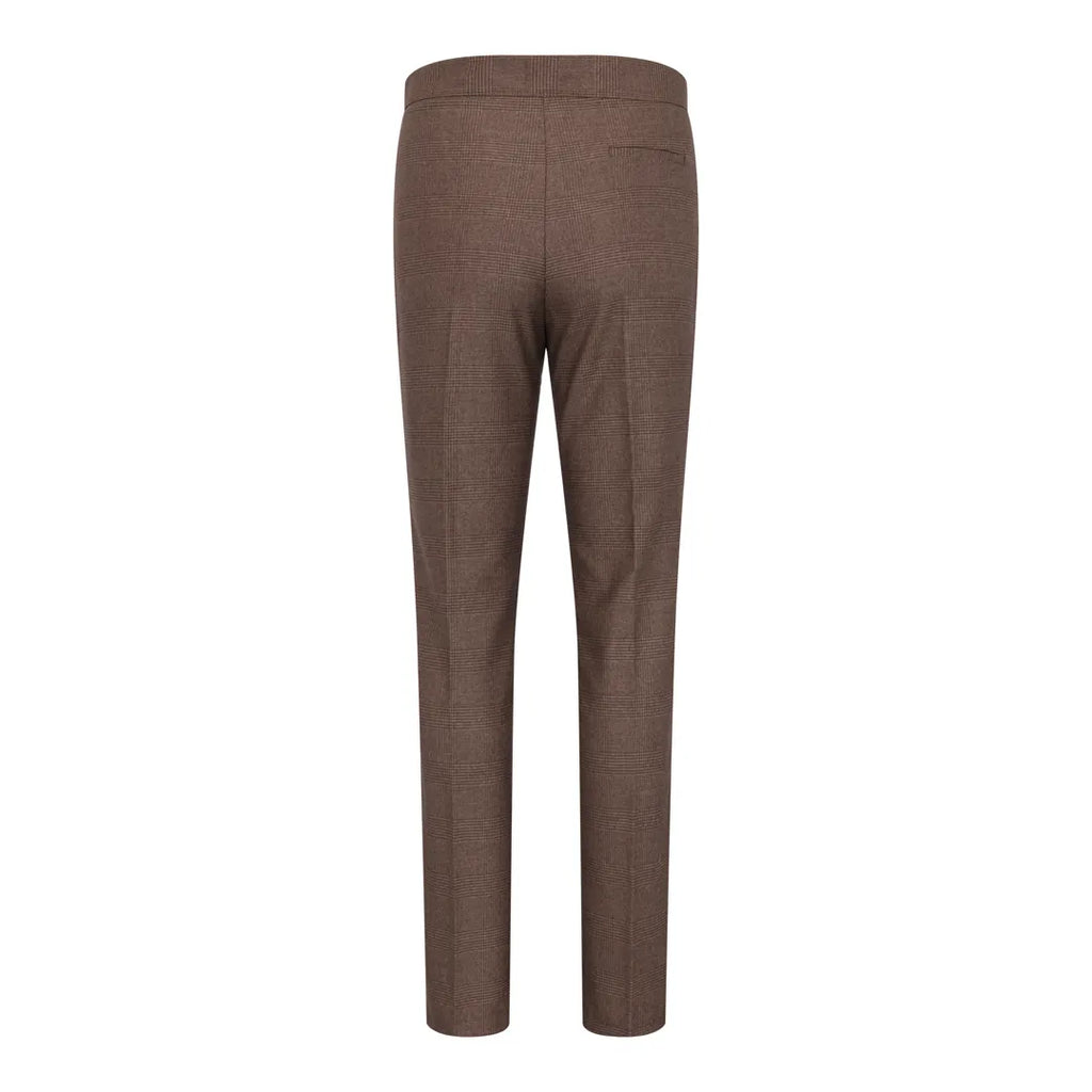 TPW50 - Women's Brown 3 Piece Prince Of Wales Check Suit