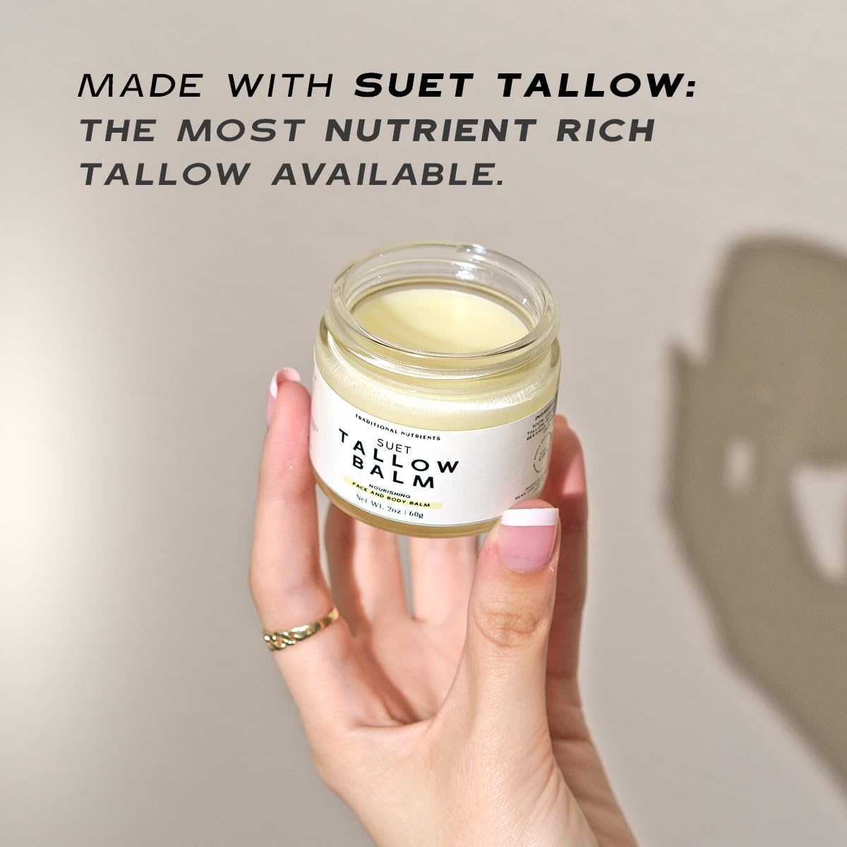 TRADITIONAL NUTRIENTS Tallow Balm – Vanilla Bean, Honey & Beeswax, Grass-Fed Suet Tallow