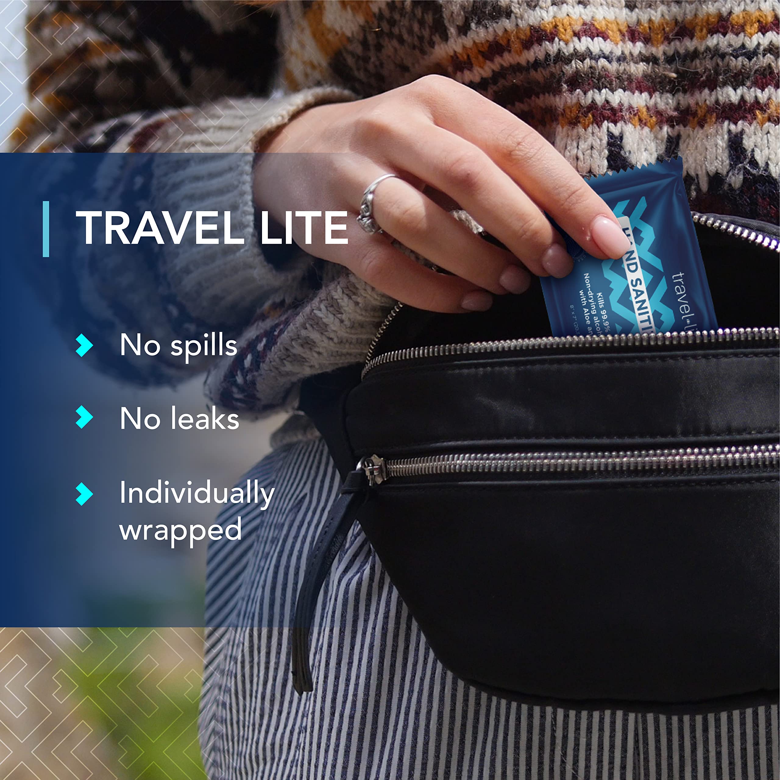 Travel Lite Alcohol-Free Hand Wipes with Aloe Vera & Vitamin E – 200 Count