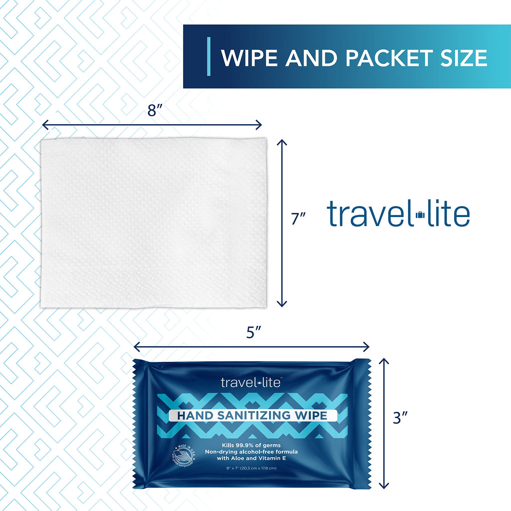 Travel Lite Alcohol-Free Hand Wipes with Aloe Vera & Vitamin E – 200 Count
