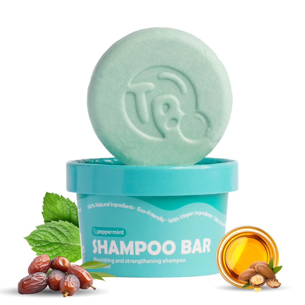Tree Bottle Castor Oil + Biotin Shampoo Bar with Peppermint – Volumizing & Strengthening, Made in USA