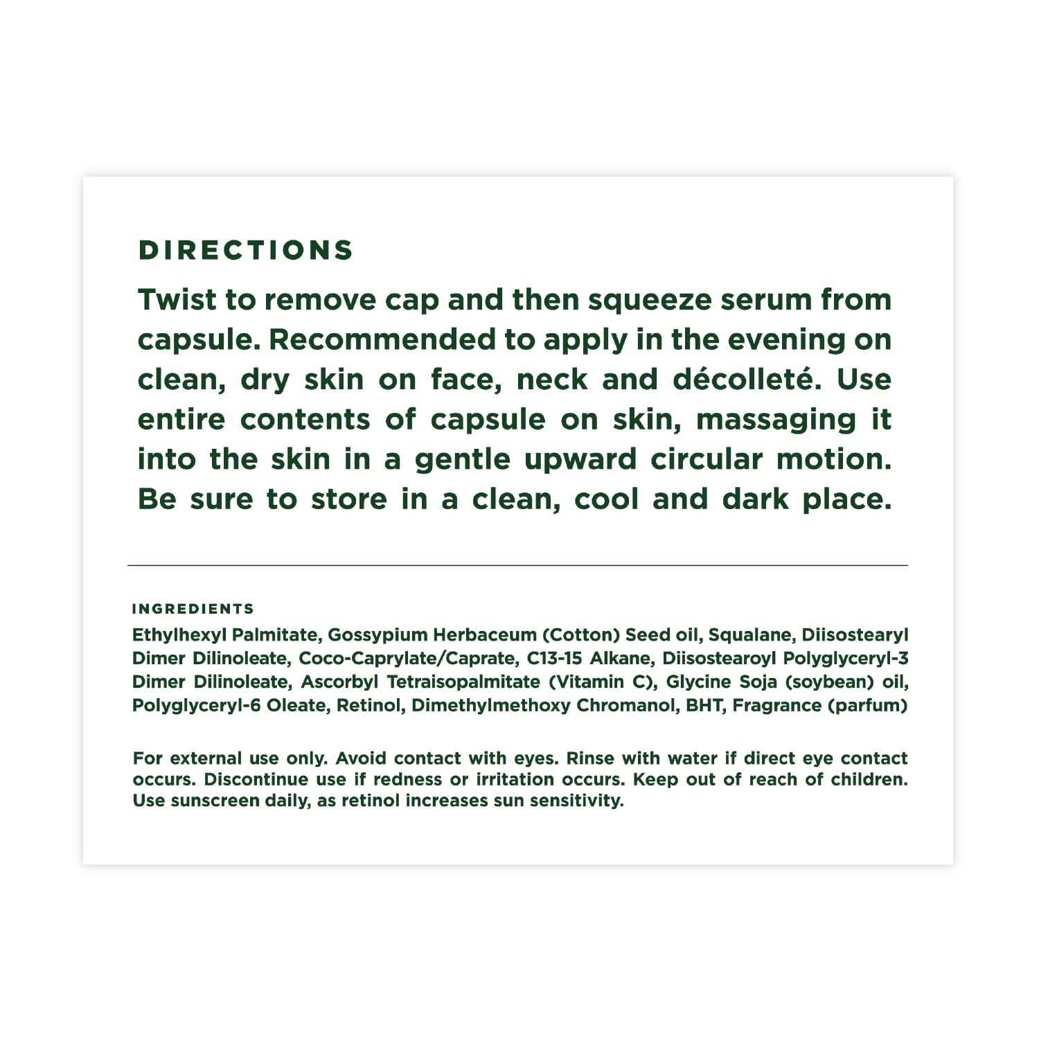 Tree of Life Vitamin C & Retinol Serum Capsules — Vegan Hydration, 30 Capsules (35 fl oz)