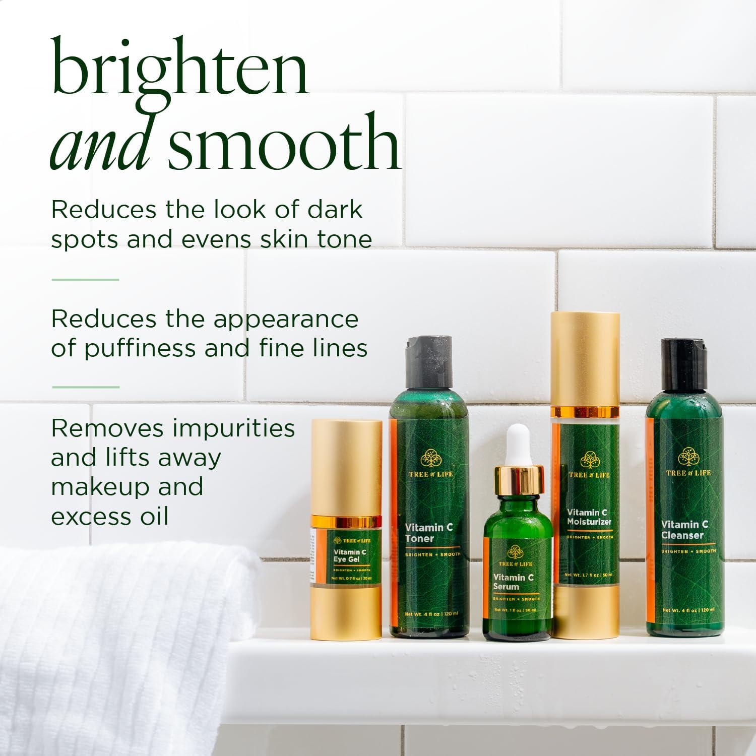 Tree of Life Beauty Ultimate Vitamin C 5-Pack Skin Care Set - Brightening, Firming & Hydrating