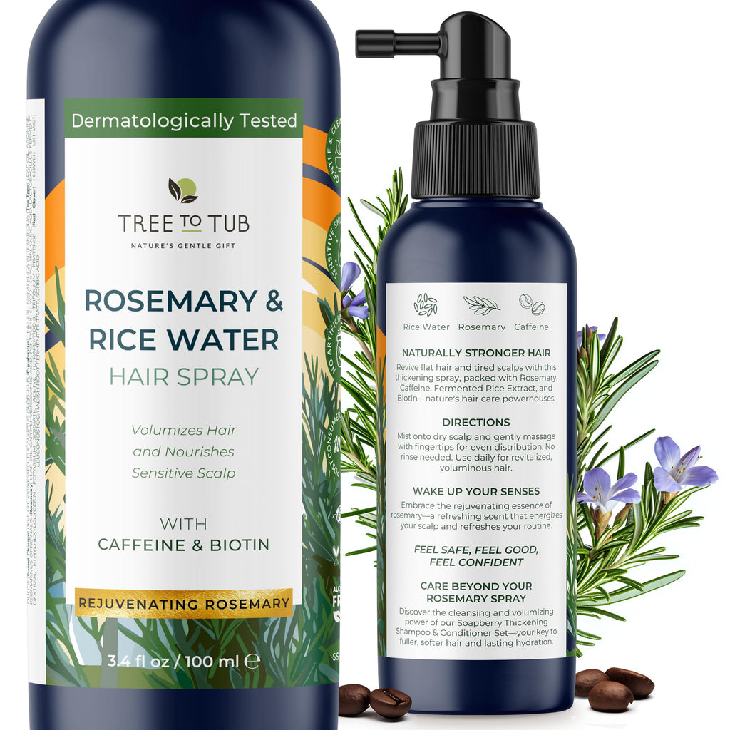 Tree To Tub Rosemary Water Spray for Hair Growth – Fermented Rice Water with Rosemary