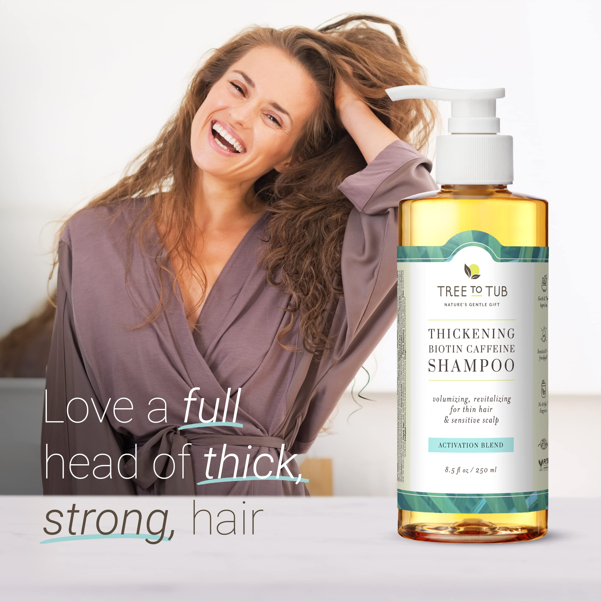 Tree to Tub Biotin Fine Hair Thickening Shampoo – Volumizing Argan Oil Shampoo