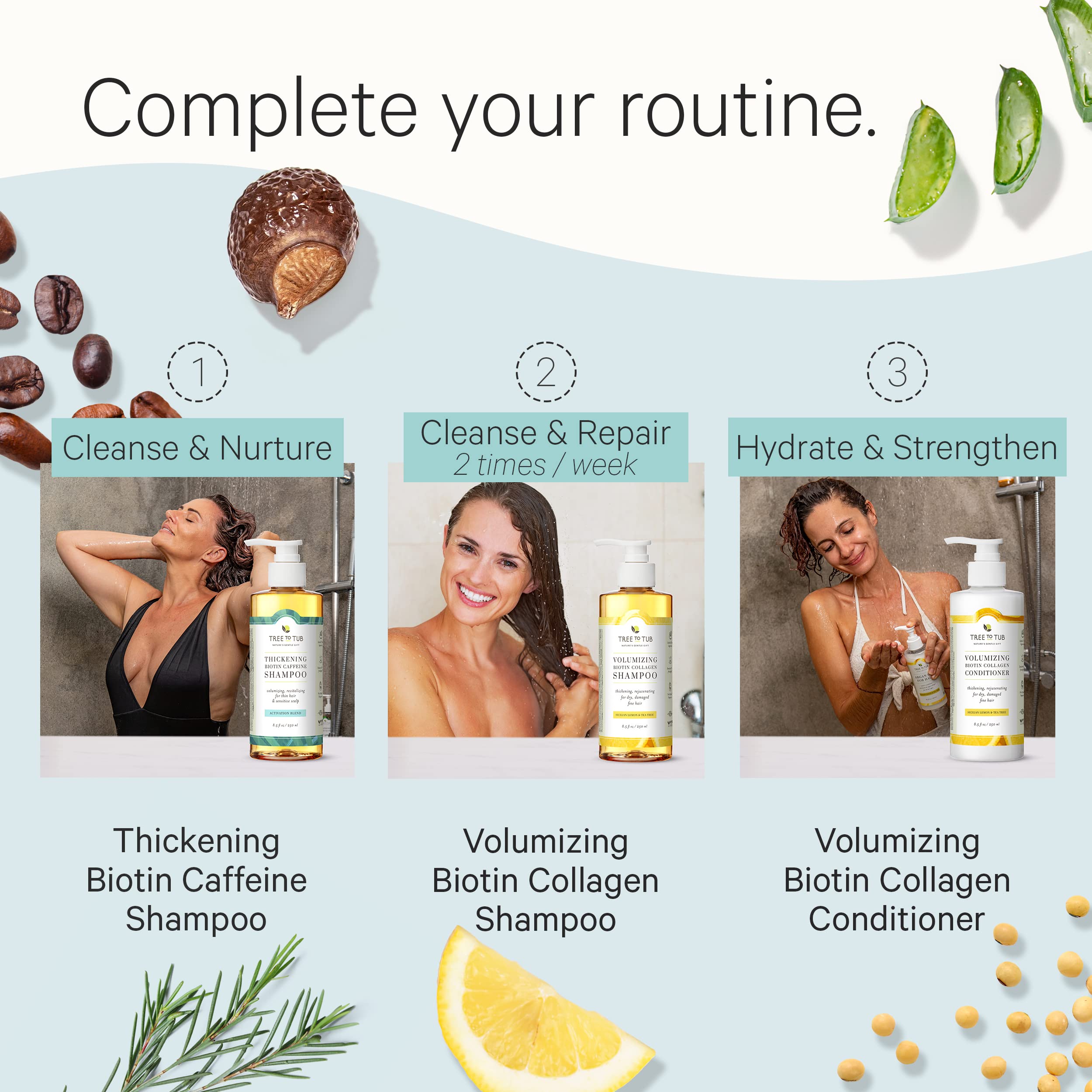 Tree to Tub Biotin Fine Hair Thickening Shampoo – Volumizing Argan Oil Shampoo