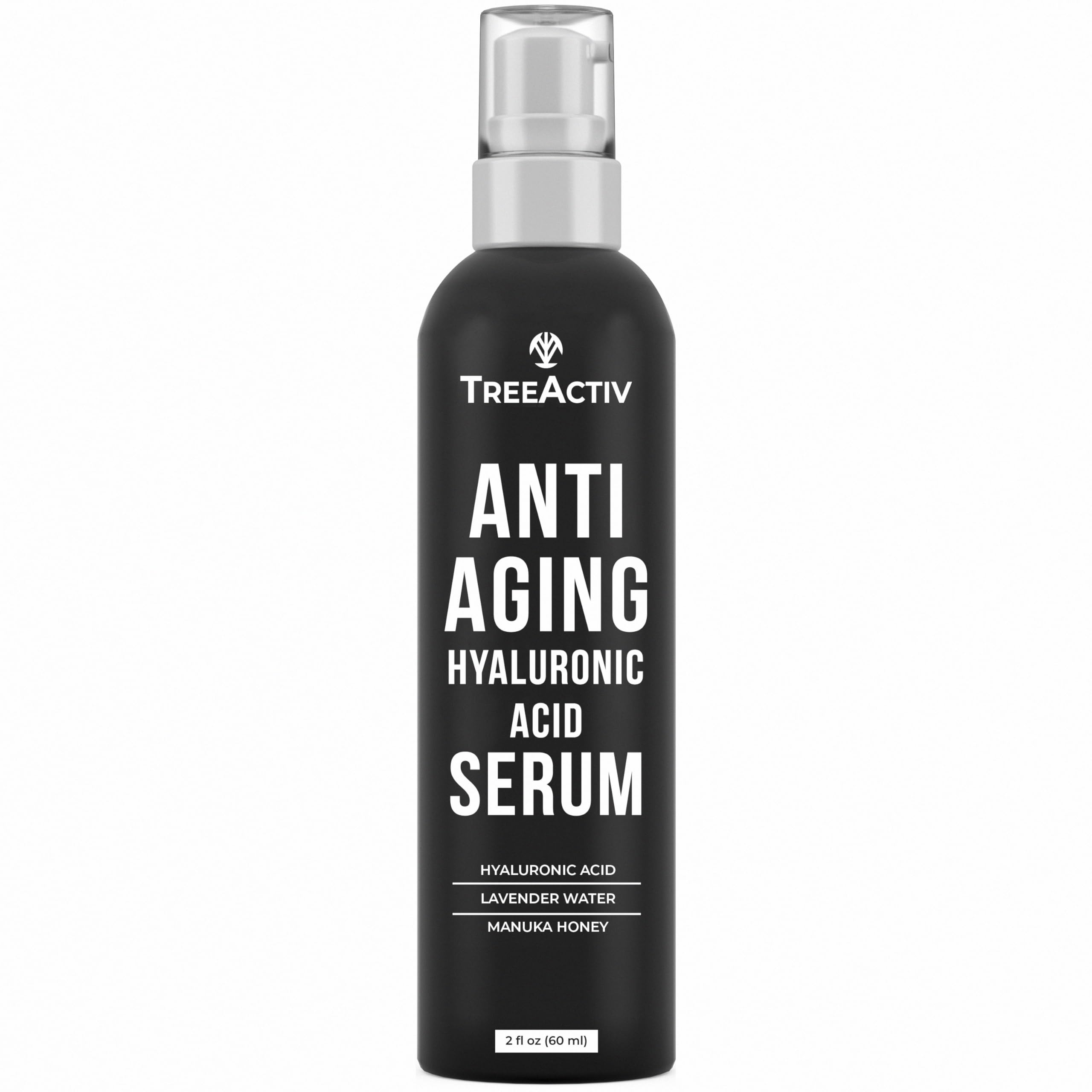 TreeActiv Anti-Aging Hyaluronic Acid Serum for Face – Hydrating, Oil-Free 2 oz
