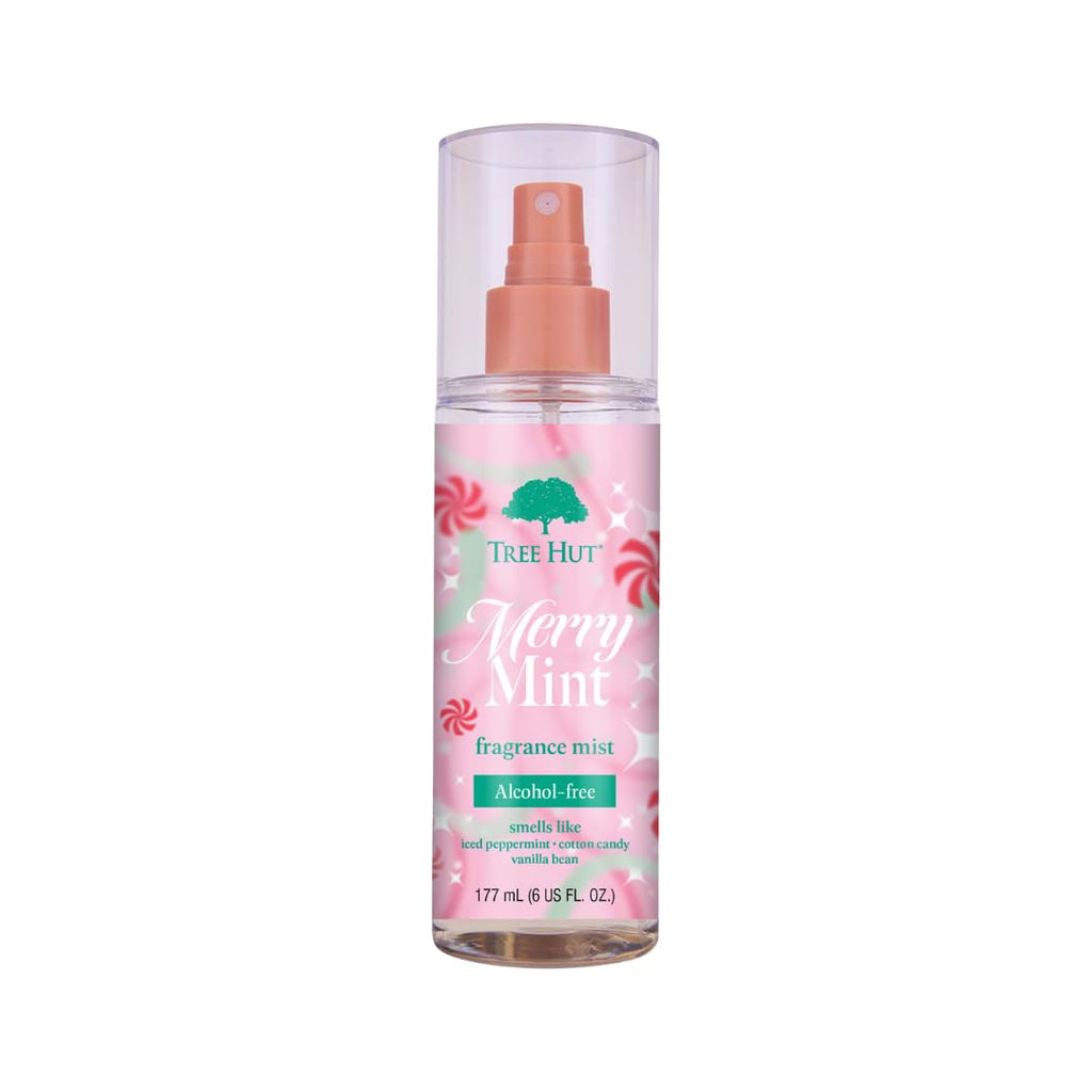 Tree Hut Merry Mint Fragrance Mist – Alcohol-Free Hydrating Body Spray, 6 fl oz