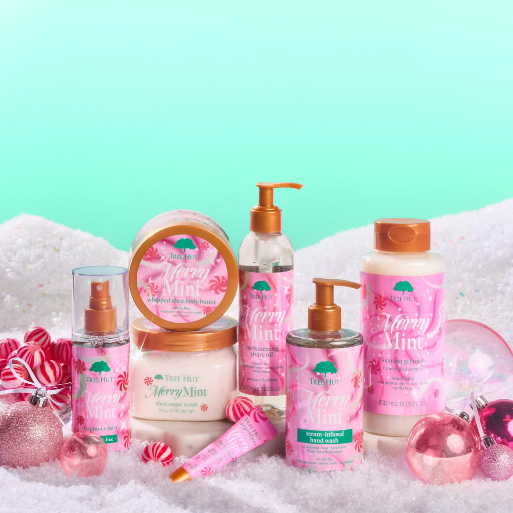 Tree Hut Merry Mint Fragrance Mist – Alcohol-Free Hydrating Body Spray, 6 fl oz