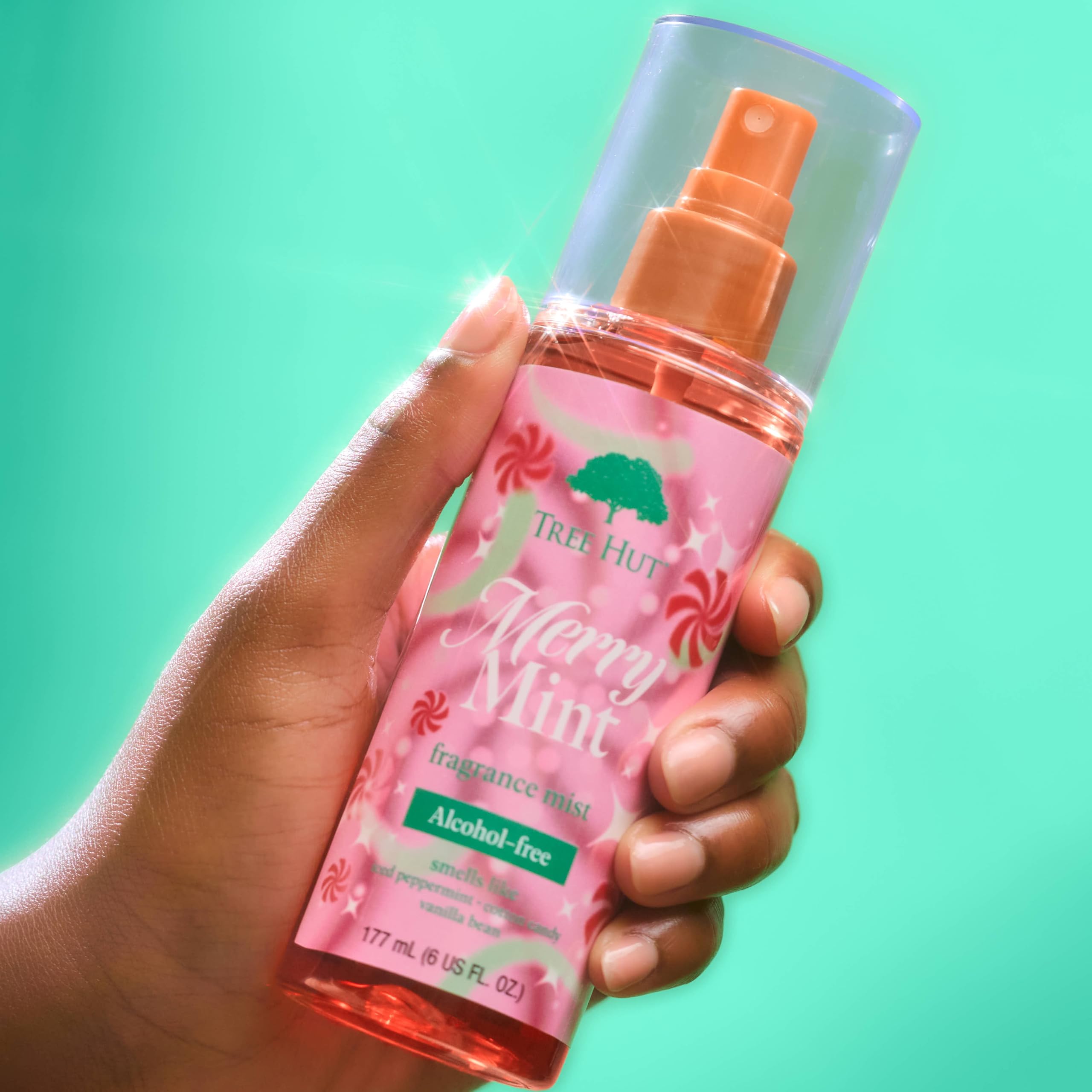 Tree Hut Merry Mint Fragrance Mist – Alcohol-Free Hydrating Body Spray, 6 fl oz