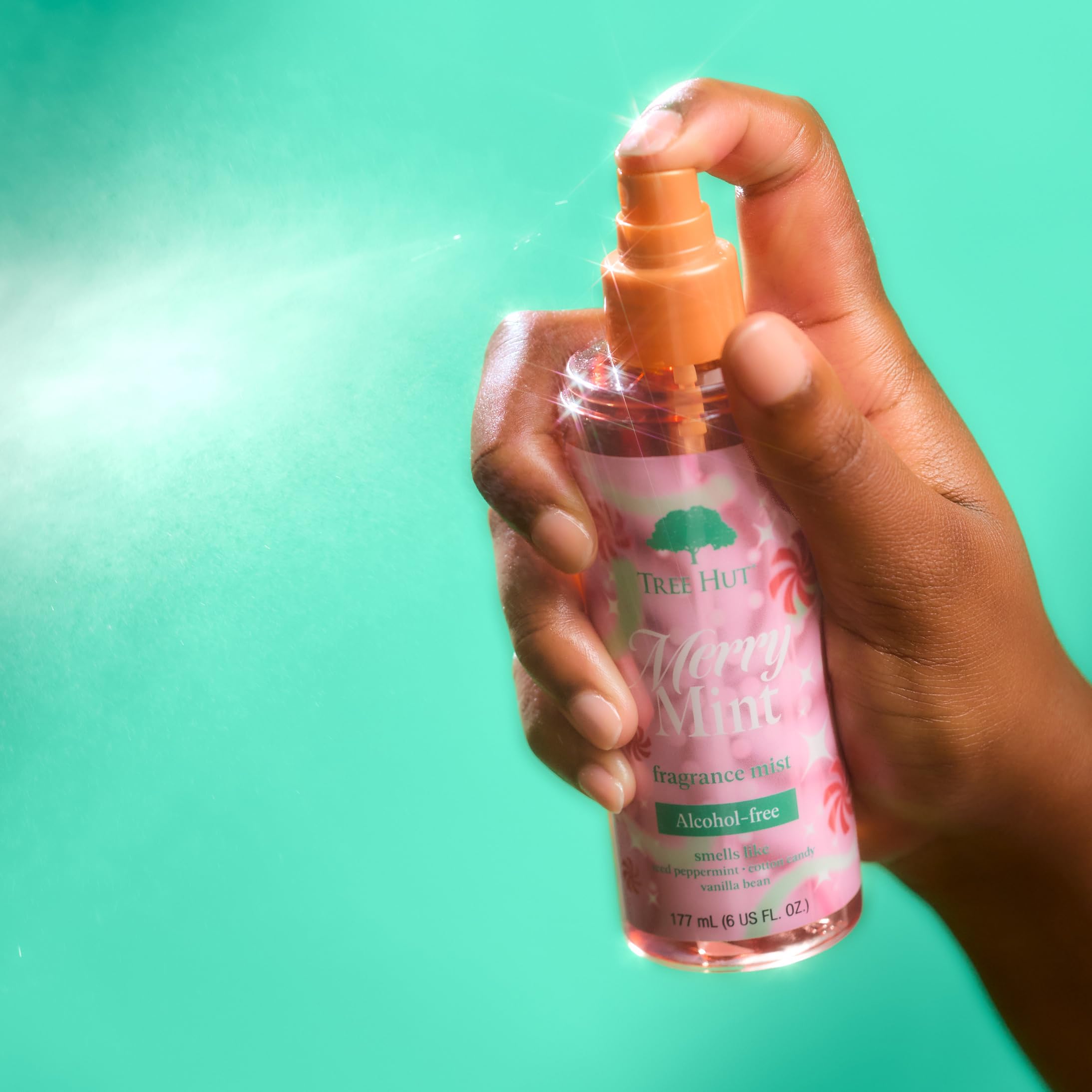 Tree Hut Merry Mint Fragrance Mist – Alcohol-Free Hydrating Body Spray, 6 fl oz
