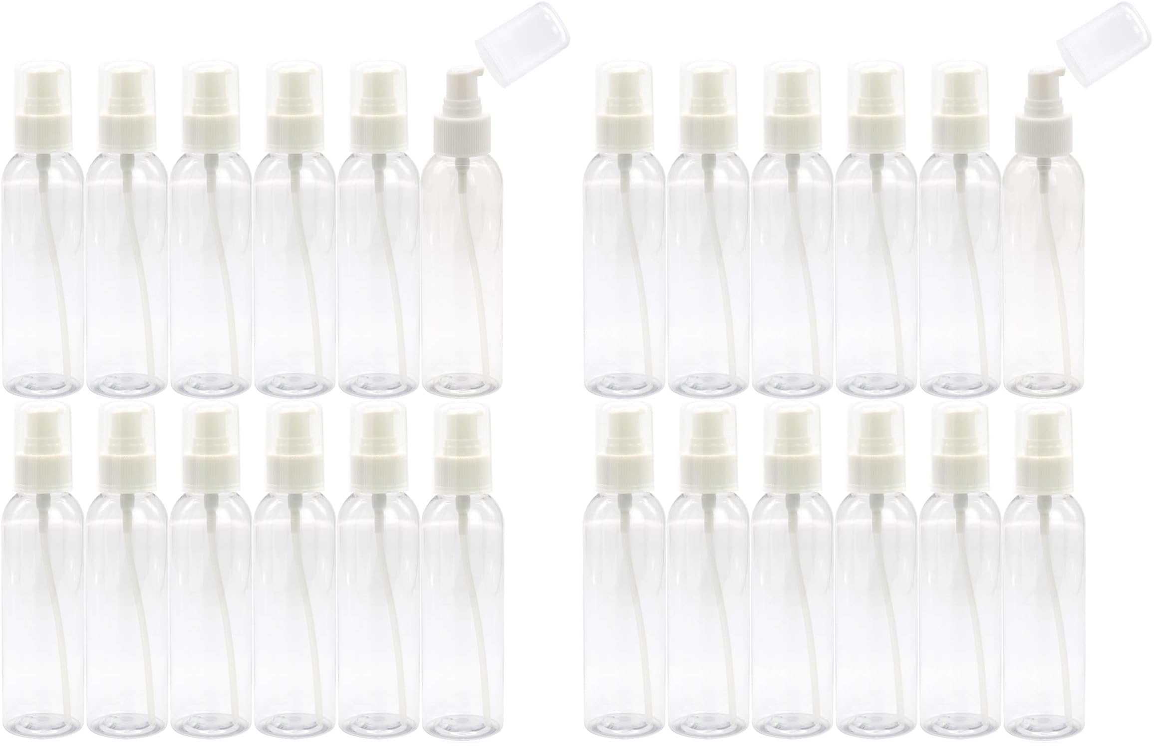 TRENDBOX 24 Pack 4 oz PET Bottles with Duckbill Pump Cap – BPA Free & Leak-Resistant