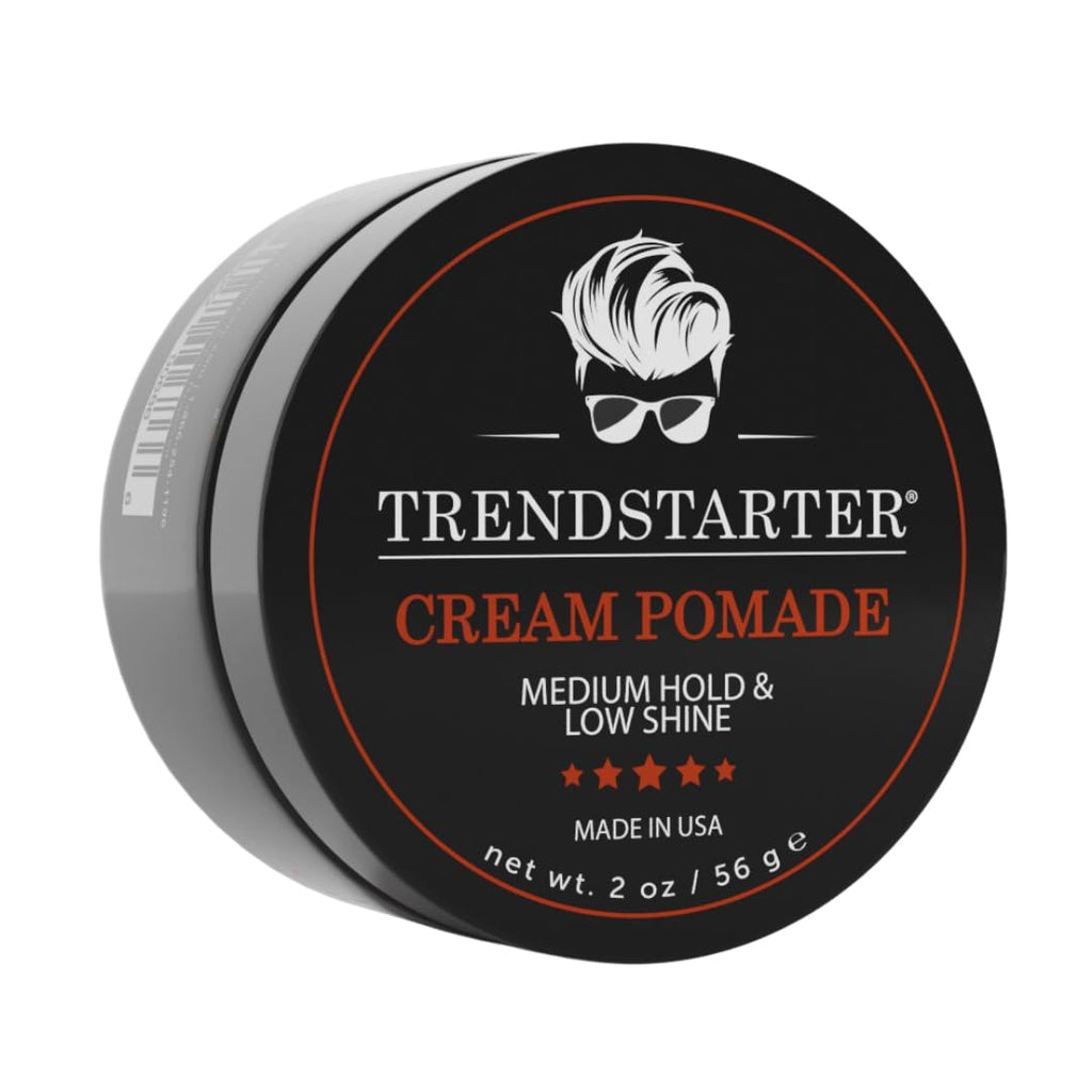 TRENDSTARTER Cream Pomade (2oz) – Travel Size, Medium Hold, Low Shine, Water-Based
