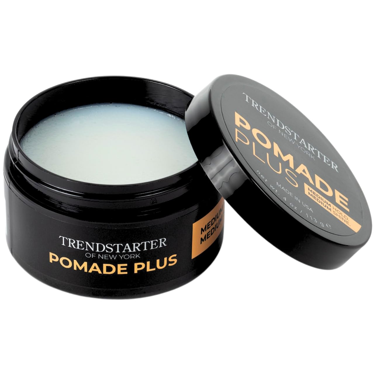 TRENDSTARTER Pomade Plus — 4 oz, Medium Hold & Shine, Water-Based Gel, 2-Pack with Argan Oil – Made in USA