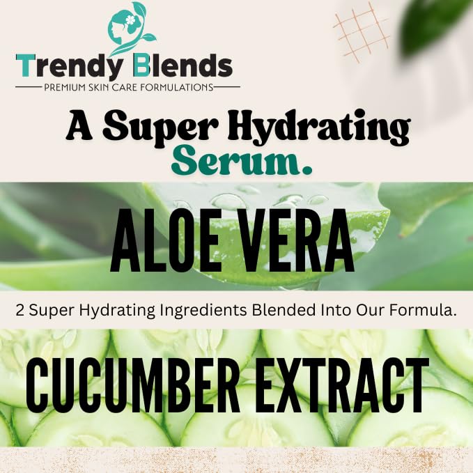 Trendy Blends 18% Vitamin C Serum with Hyaluronic Acid & Niacinamide – Brightening Anti-Aging Serum, 1 Fl Oz