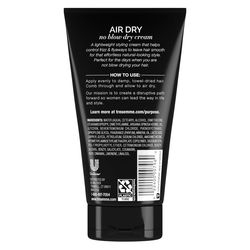 TRESemmé Air Dry Smoothing Cream – Hydrating Frizz Control for Natural, No-Heat Styling (5 oz)