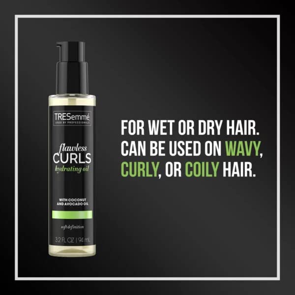 TRESemmé Flawless Curls Hydrating Oil – Lightweight Curl Definition & Frizz Control (3.2 fl oz)