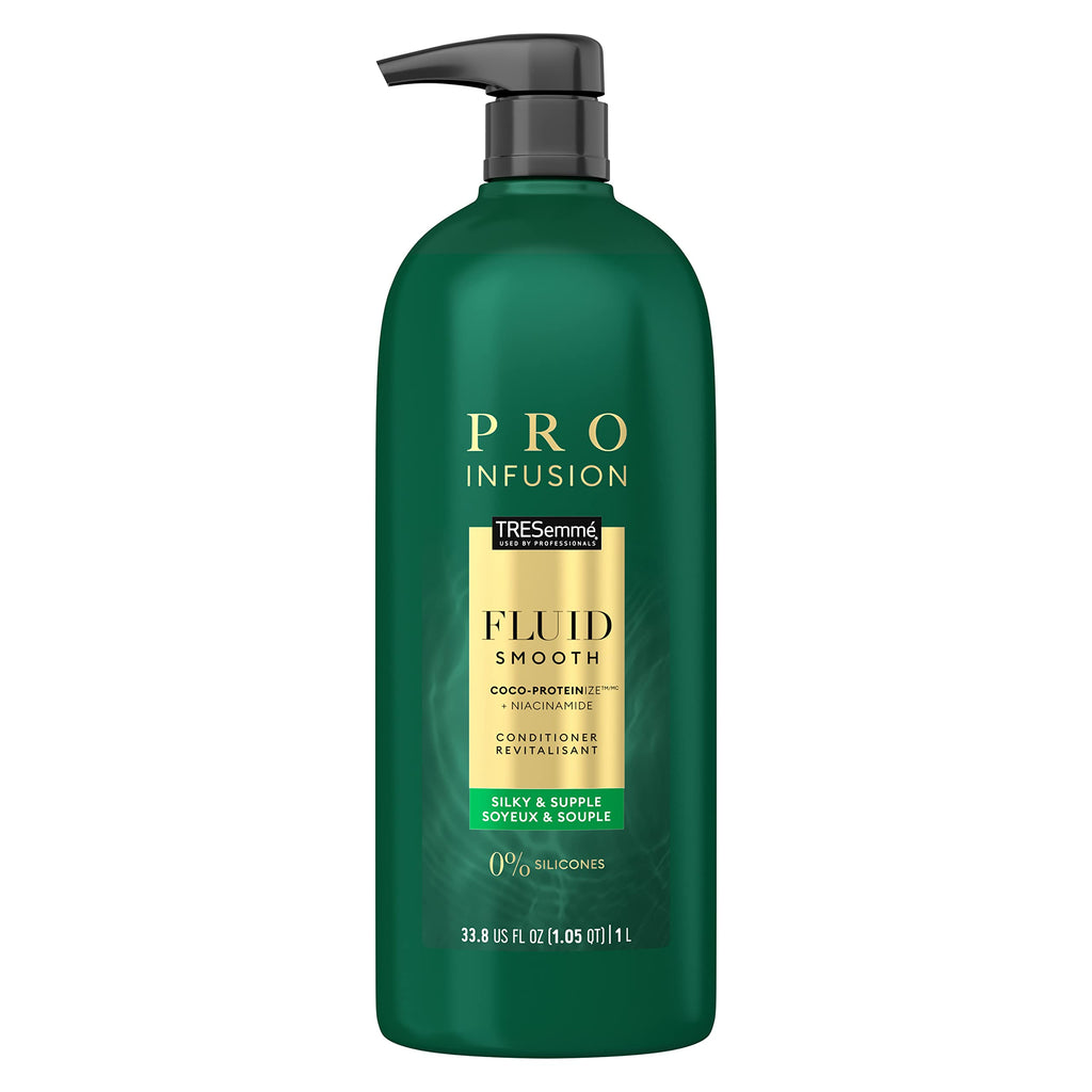 TRESemmé Pro Infusion Fluid Smooth Conditioner – Silicone-Free, Coconut Drops, Plant Protein & Niacinamide, 33.8oz