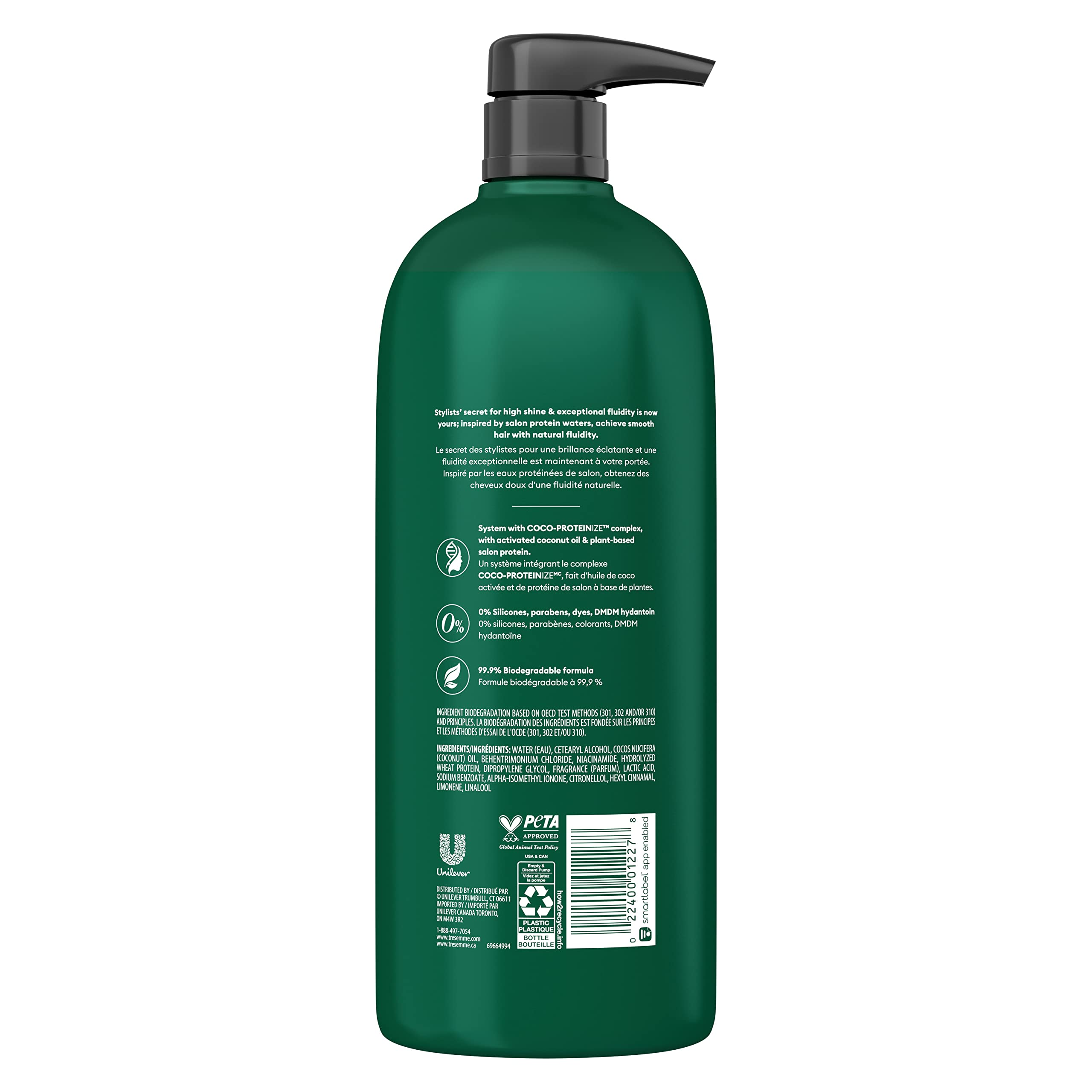 TRESemmé Pro Infusion Fluid Smooth Conditioner – Silicone-Free, Coconut Drops, Plant Protein & Niacinamide, 33.8oz