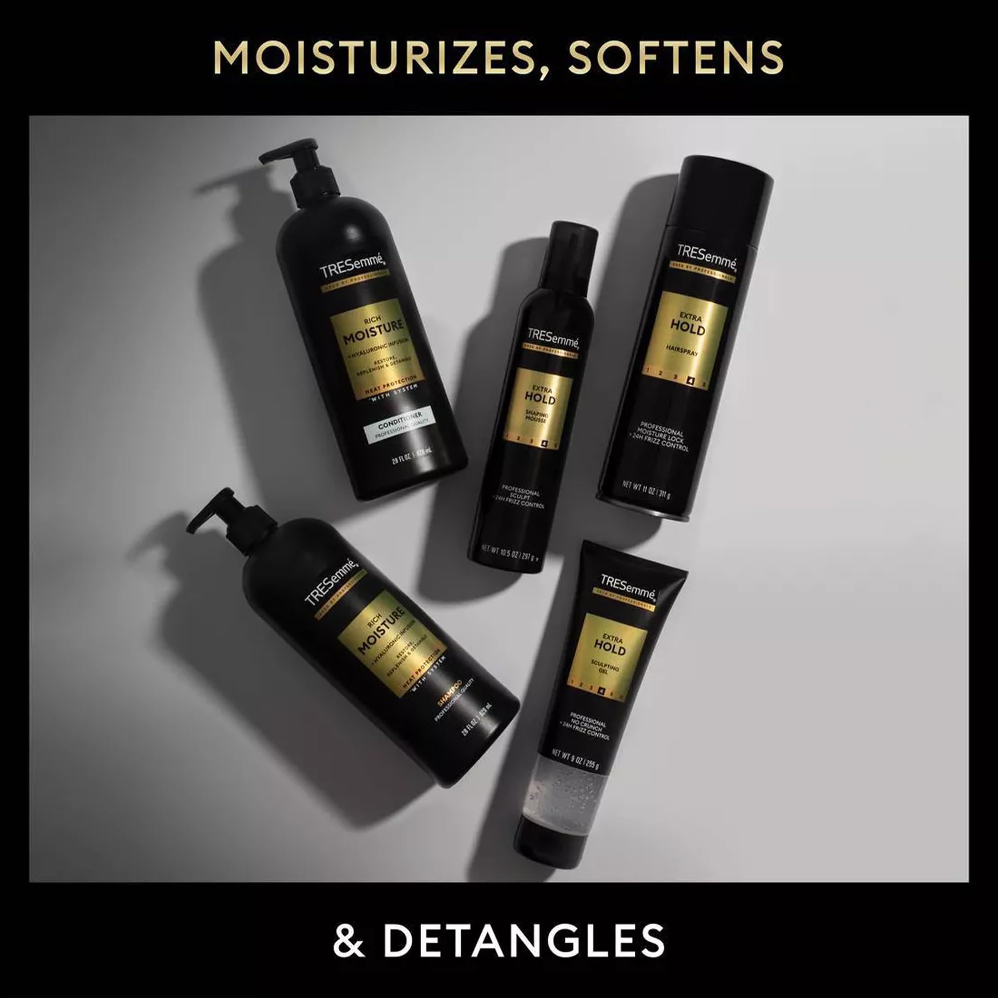 TRESemmé Extra Hold Hairspray 2-Pack + Keratin Repair Mask Set | 24H Frizz Control