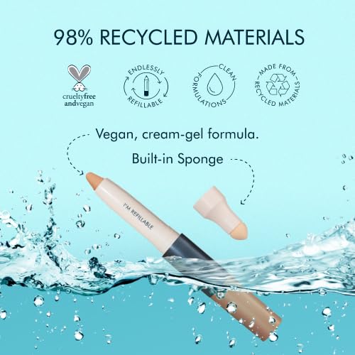 TRE'STIQUE Concealer Crayon – Refillable Under Eye Concealer with Built-In Sponge