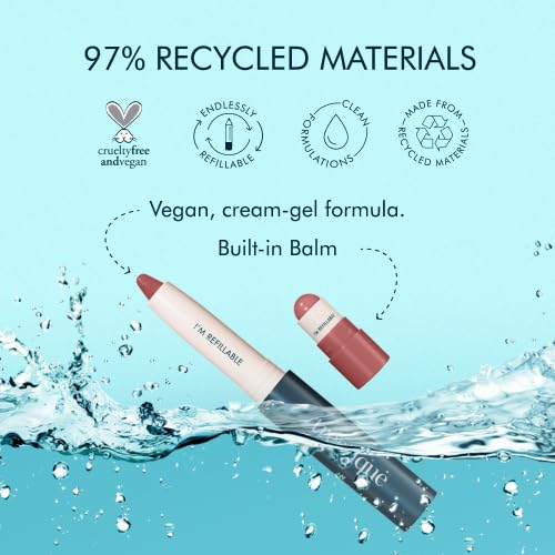 TRE'STIQUE Matte Lip Crayon + Built-In Lip Balm — Pacific Peony Refillable Kit