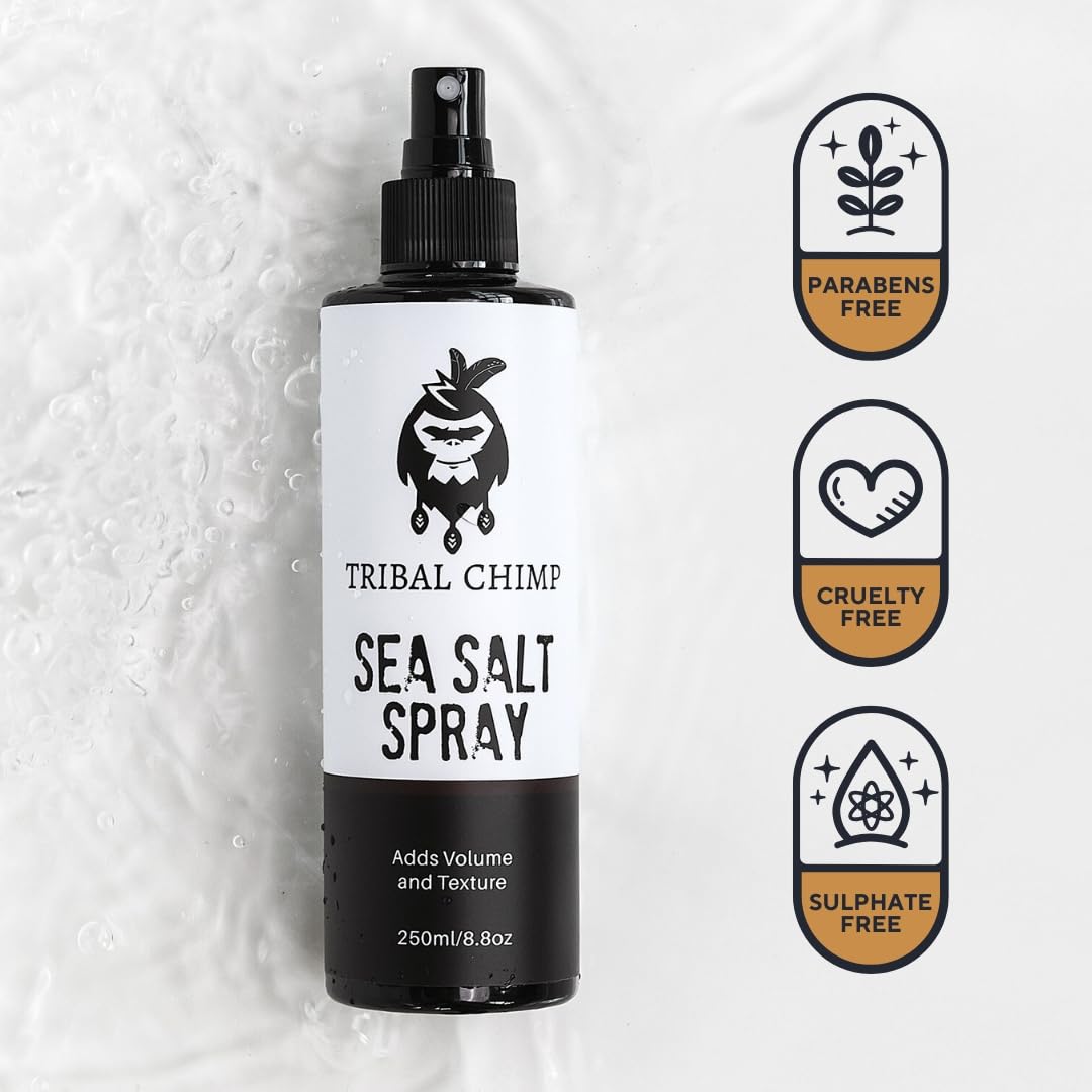 Tribal Chimp Sea Salt Spray for Men – 250ml, Volumize & Texturize Waves (Non-Toxic)