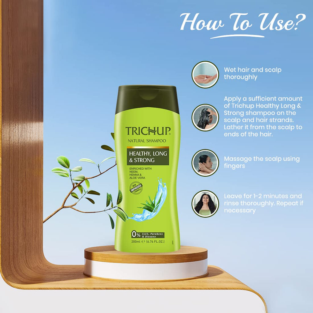 TRICHUP Healthy, Long & Strong Shampoo & Conditioner Set – Aloe Vera, Neem & Henna (Sulfate & Paraben-Free) – 13.52 fl oz (Pack of 2)