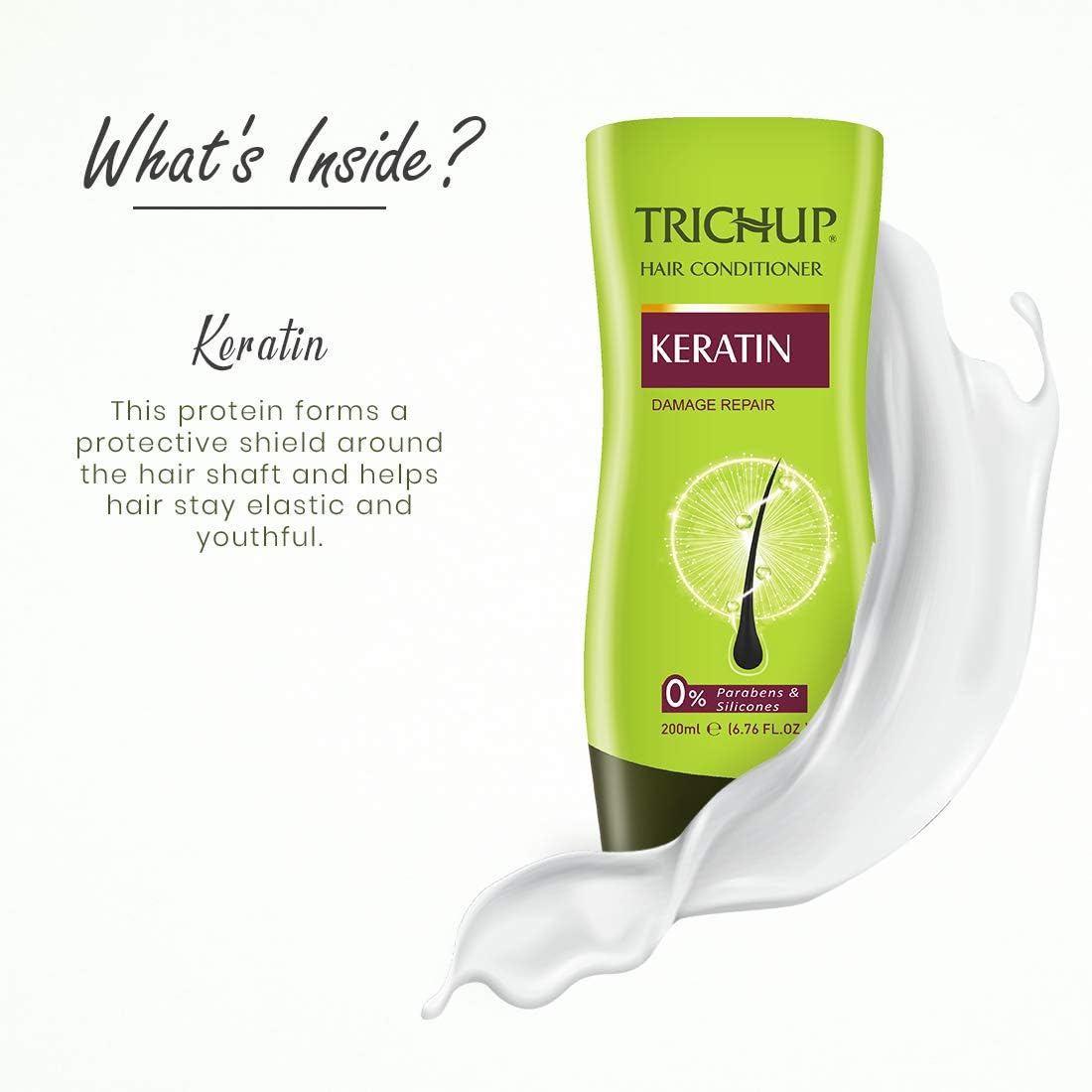 TRICHUP Keratin Shampoo & Conditioner Set – 5-in-1 Repair, Frizz Control, Strength | 200ml Each