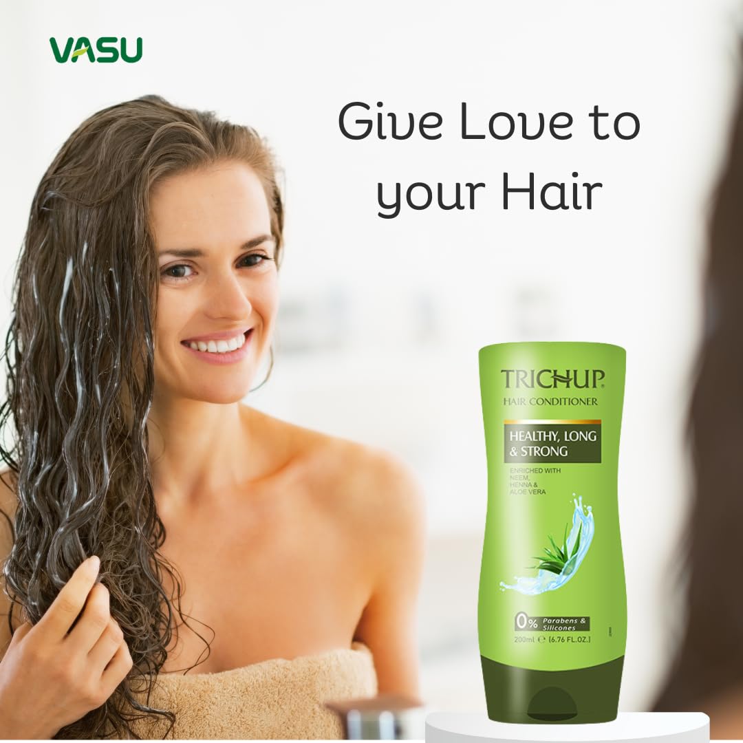 TRICHUP Healthy, Long & Strong Shampoo & Conditioner Set – Aloe Vera, Neem & Henna (Sulfate & Paraben-Free) – 13.52 fl oz (Pack of 2)