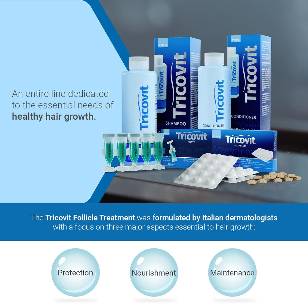 Tricovit Forte Hair Loss Treatment – Dermatologist-Developed DHT Blocker & Sebum Regulator (10 Ampoules)