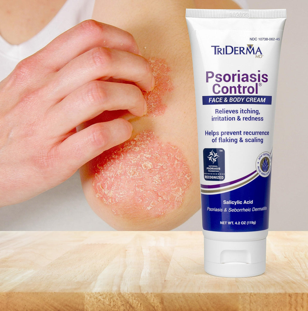 TriDerma Psoriasis Control Cream for Face & Body – 4.2 oz (Non-Greasy, Fragrance-Free)