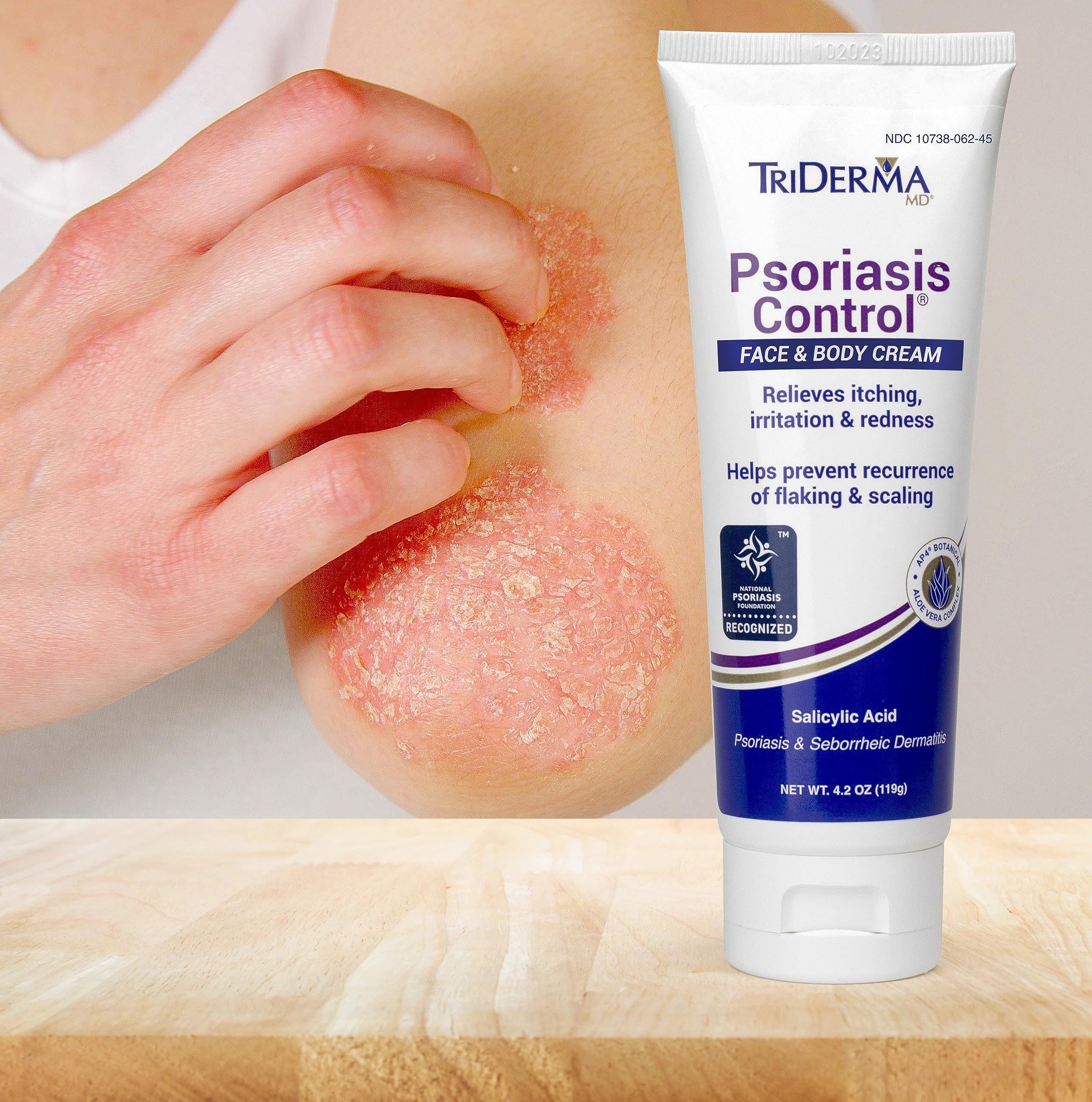 TriDerma Psoriasis Control Cream for Face & Body – 4.2 oz (Non-Greasy, Fragrance-Free)