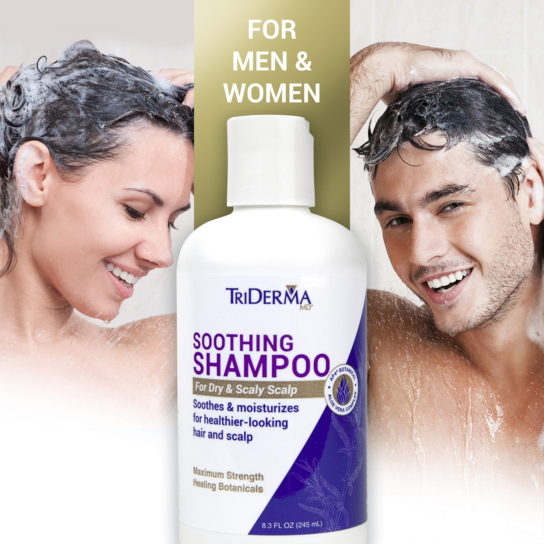 TriDerma Soothing Shampoo for Dry Scalp – Maximum Strength, Coal Tar Free (8.3 oz)