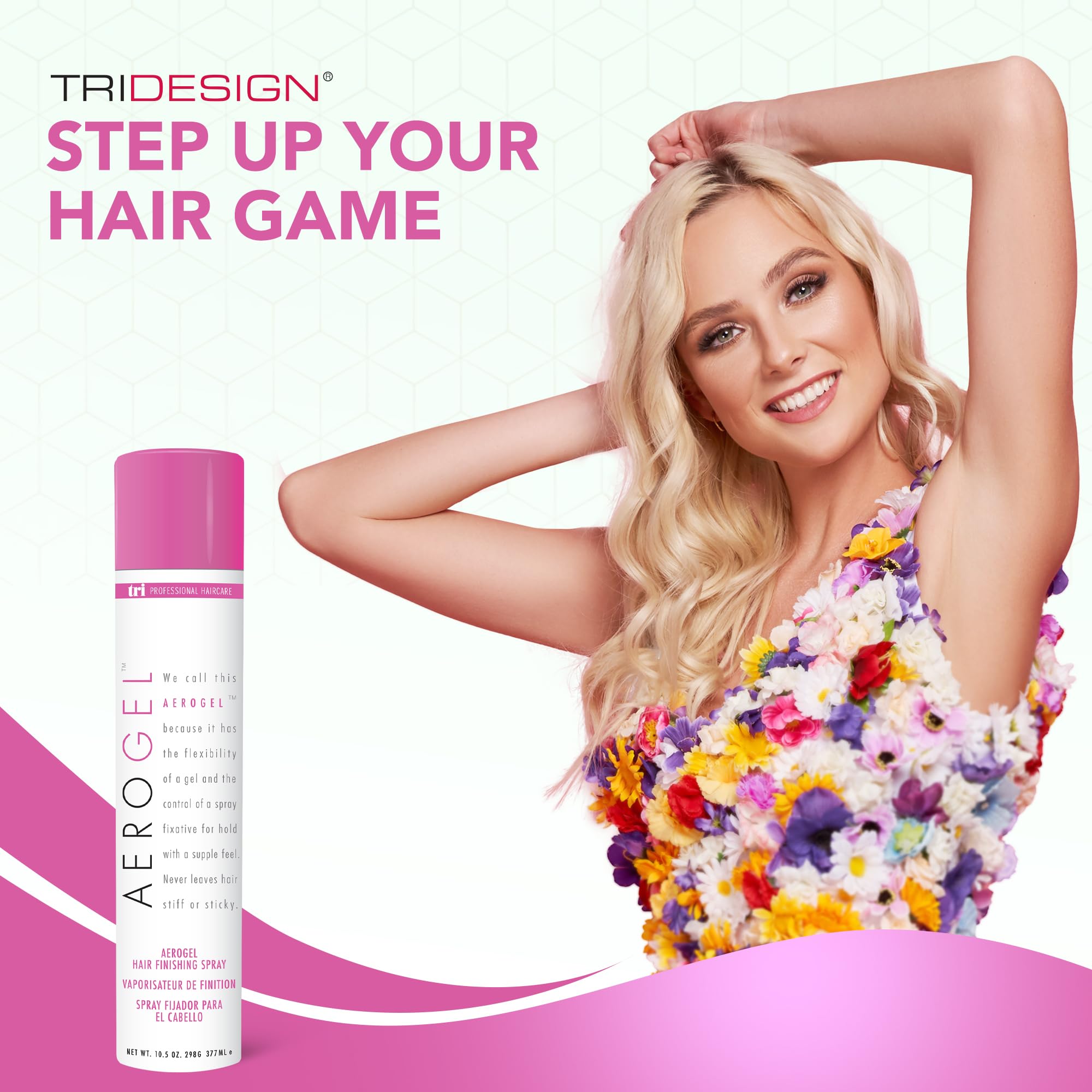 TRIDESIGN Aerogel Hairspray – Strong, Flexible Hold for All Hair Types | 10.5 oz