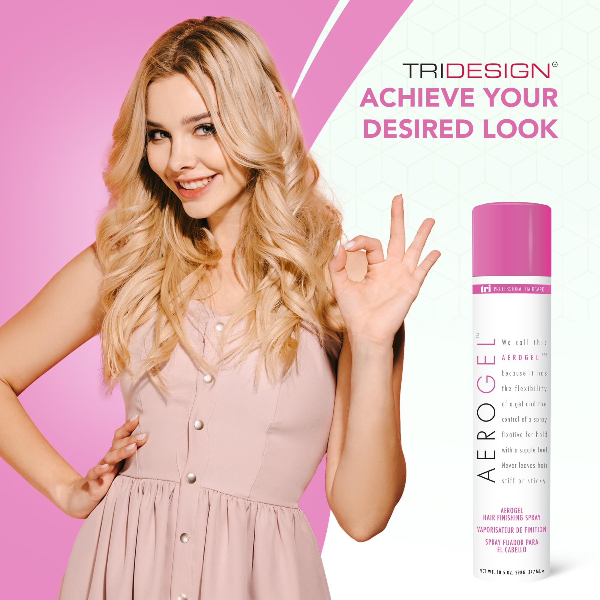 TRIDESIGN TRI Design Aerogel Hairspray – Strong Hold, Flexible Styling, 6-Pack (10.5 oz each)