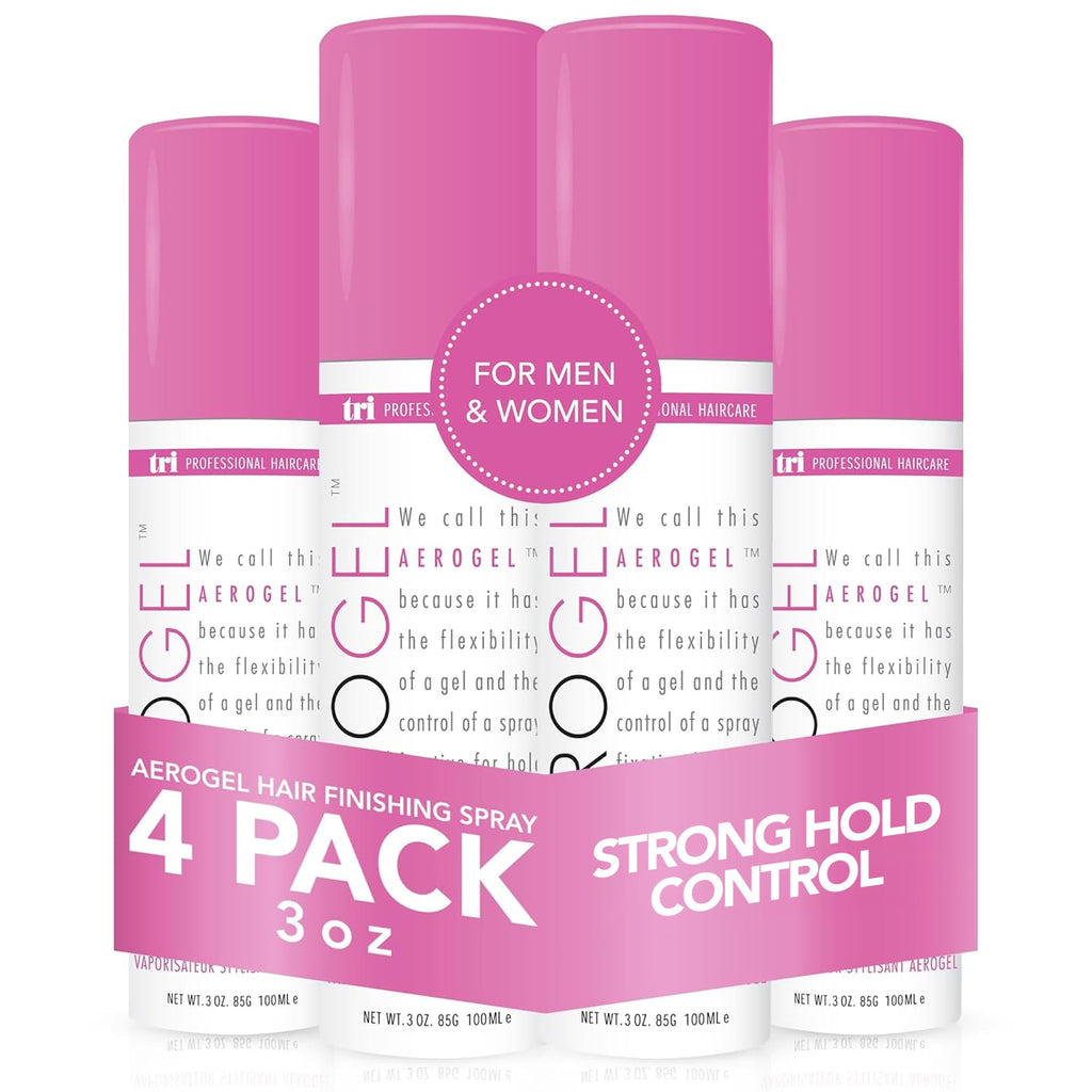 TRIDESIGN TRI Design Aerogel Hairspray – Strong Hold, Flexible Finish, Travel Size 4×3oz