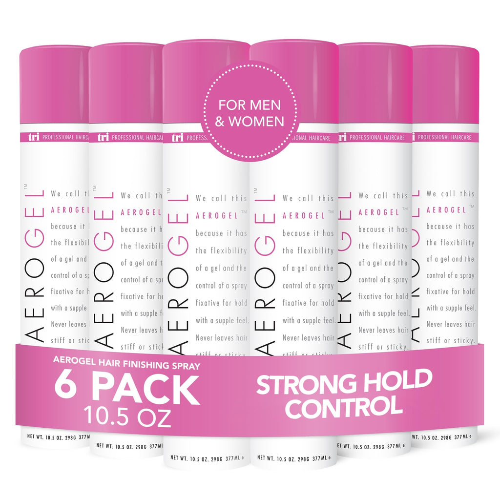 TRIDESIGN TRI Design Aerogel Hairspray – Strong Hold, Flexible Styling, 6-Pack (10.5 oz each)