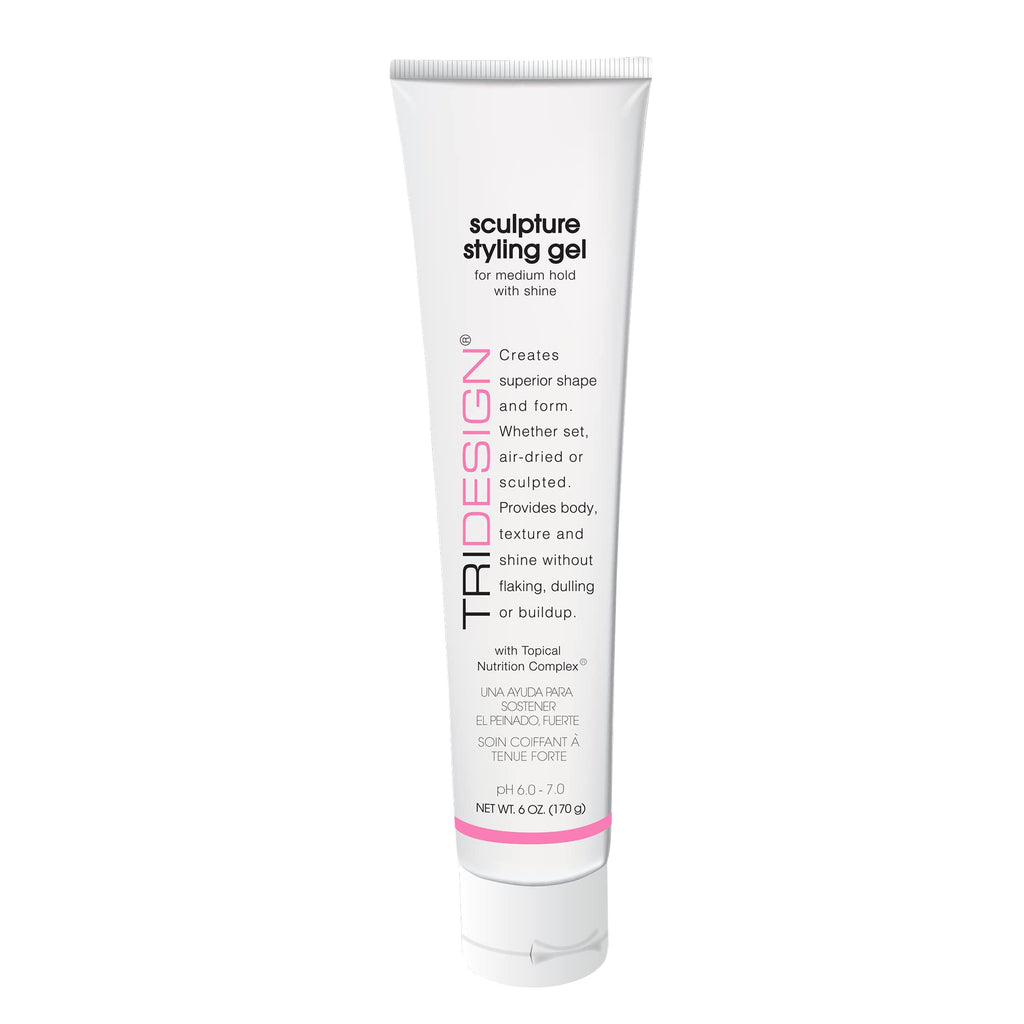 TRIDESIGN Sculpture Hair Styling Gel – Strong Hold, Flake-Free Shine, Wet Look & Curl Definition (6 oz)