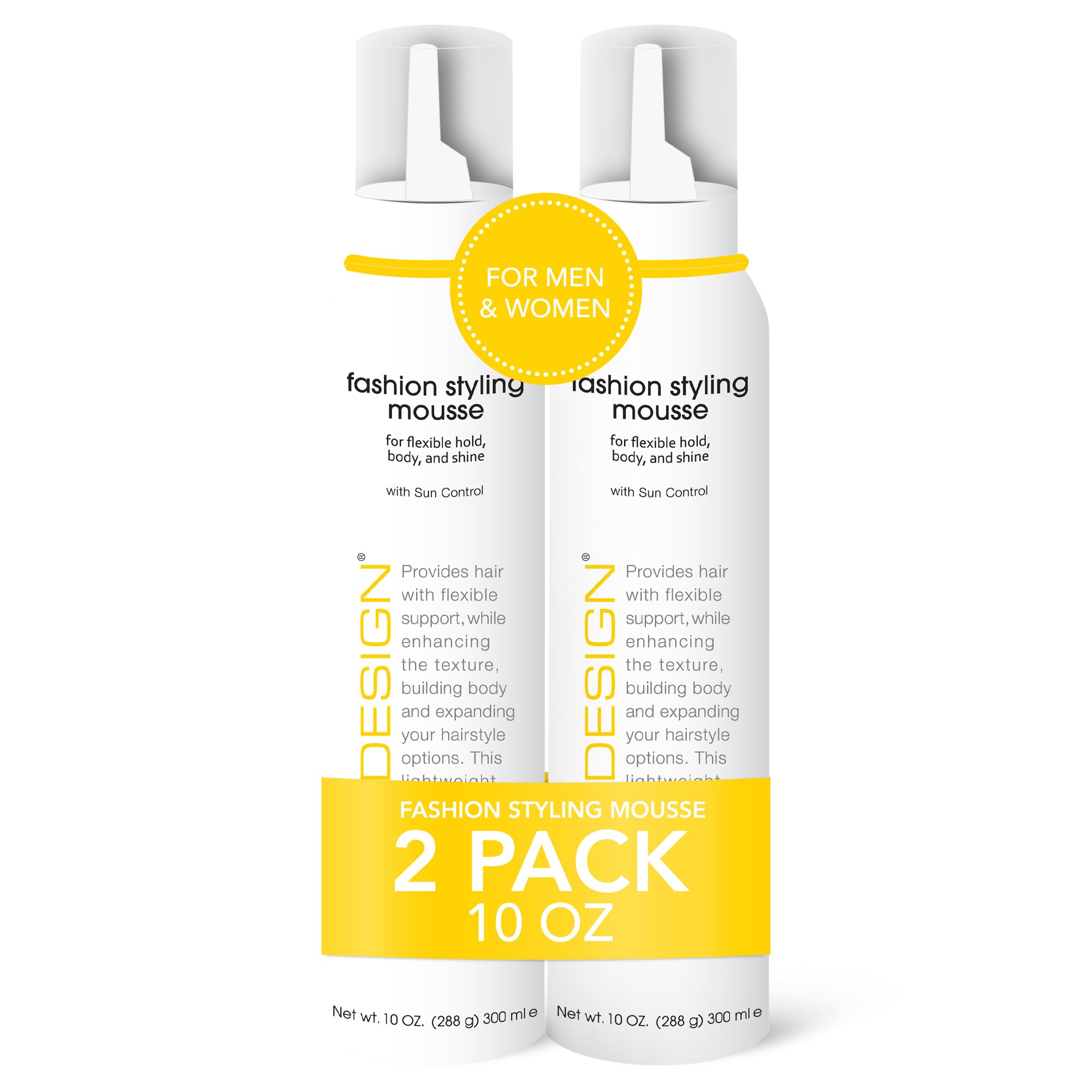 TRI Fashion Volumizing Mousse for Wavy Hair – Tame Curls, Frizz Control & Shine (2 Pack) | TRIDESIGN