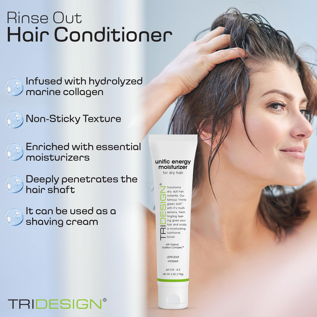 TRIDESIGN Unific Energy Leave-In Conditioner for Curly Hair – Anti-Frizz Serum, Deep Hydration (6 oz)